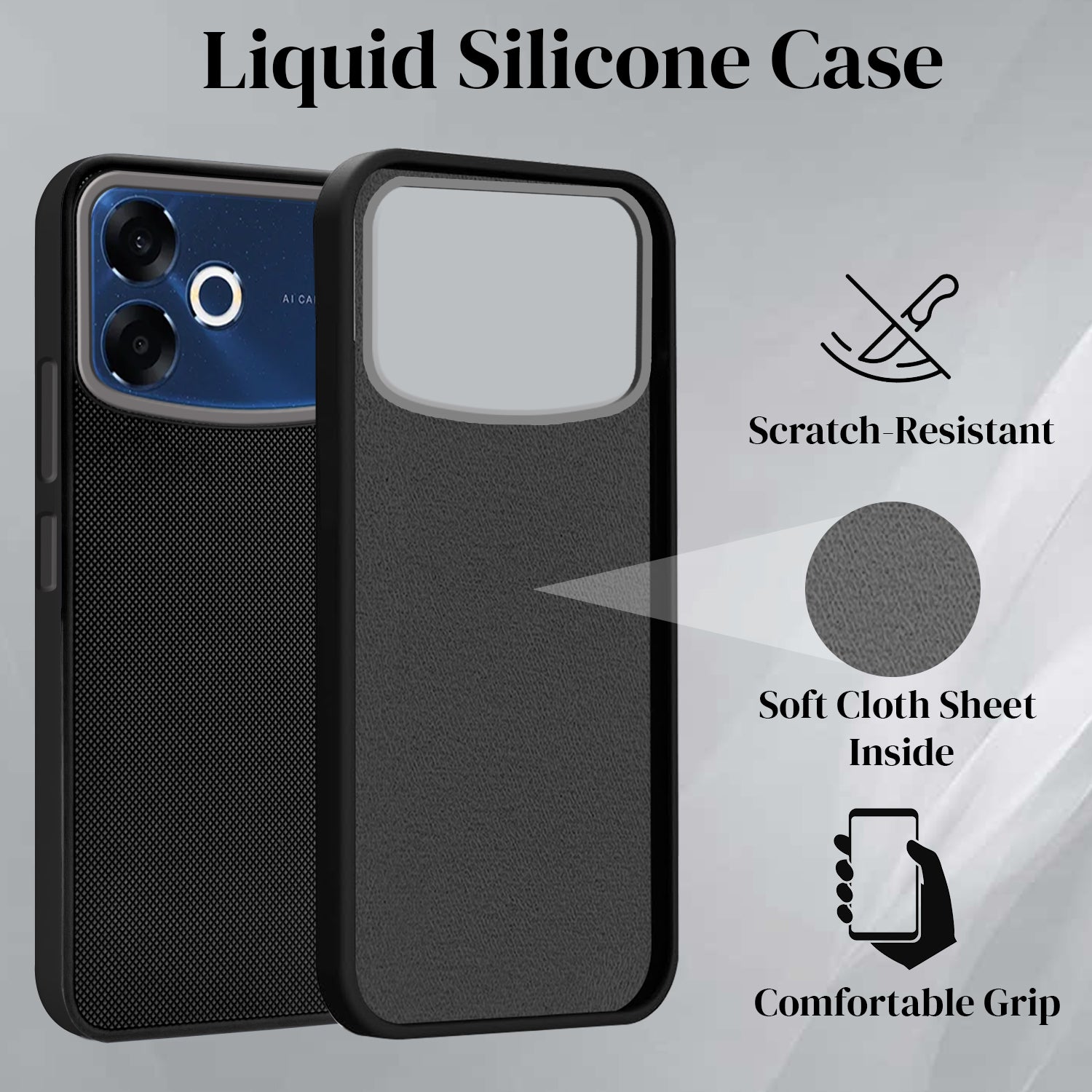 For Oppo F33 Pro 5G Back Cover Case Rubberised (Textured Grip Design | Camera Protection | Slim and Light Weight | Soft Touch and Feel)