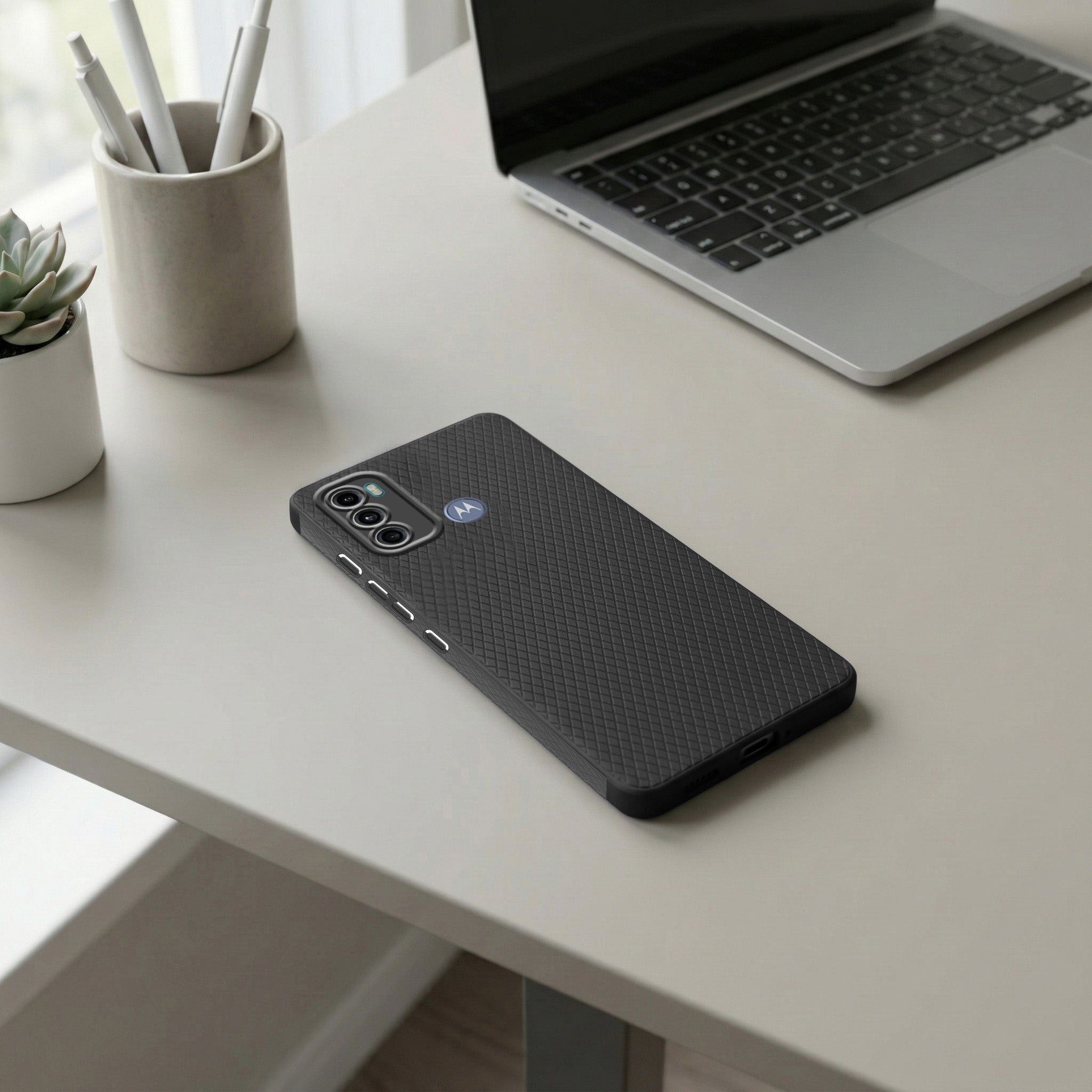 For Motorola Moto G40 Fusion | G60 Back Cover Case (Liquid Silicone | Side Grip | Camera Protection)