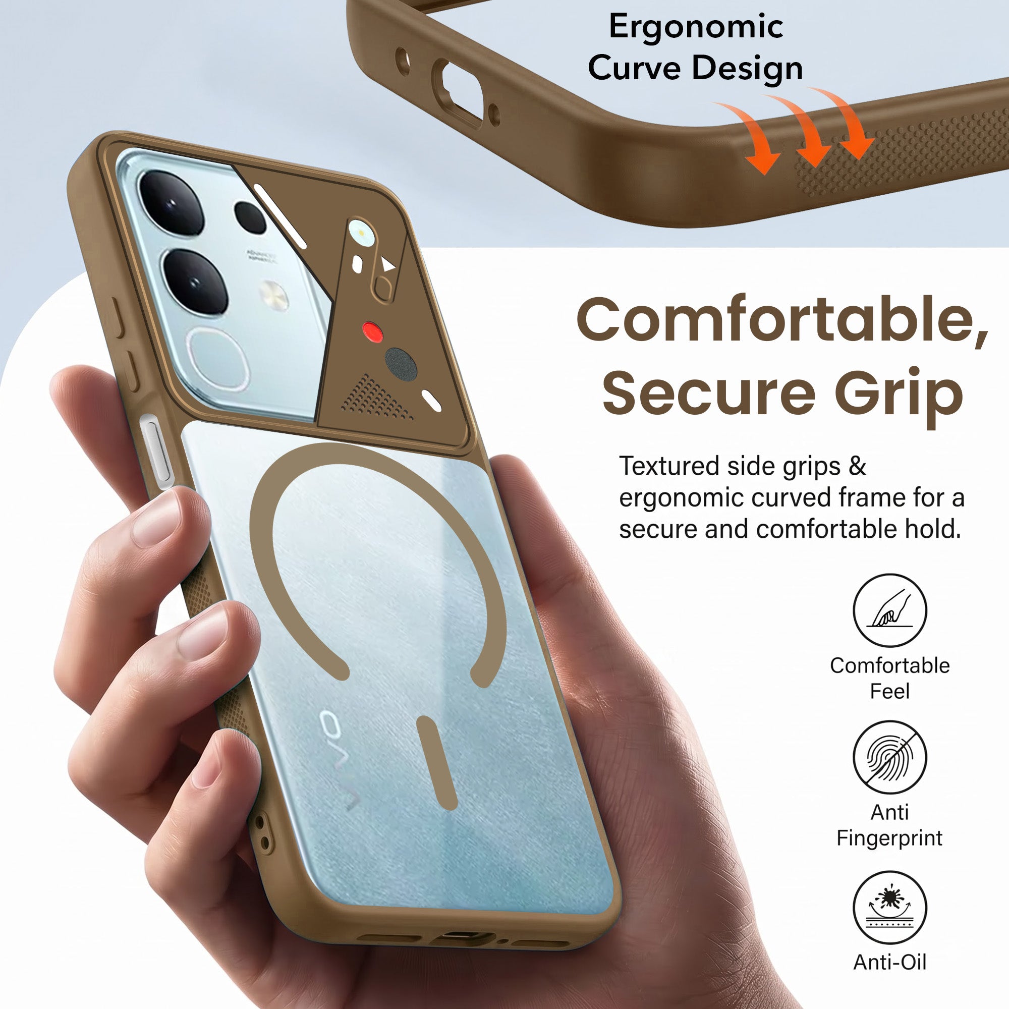 For Vivo T4x | Vivo Y31 Pro Back Cover Case Lifetime Anti-Yellow Clear (Camera Protection | Side Grip | Wireless MagSafe Compatible)