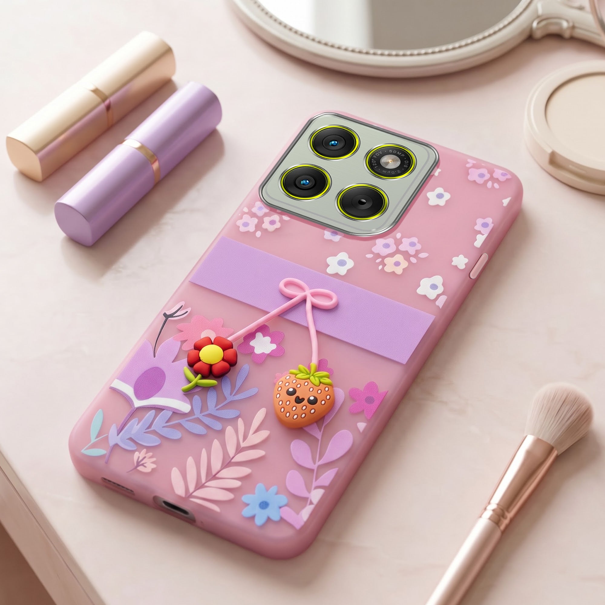 For Motorola Moto Edge 70 Back Cover Case (3D Cute Cartoons | Hard Back Side Soft | Matte Premium Finish | HD Printing)