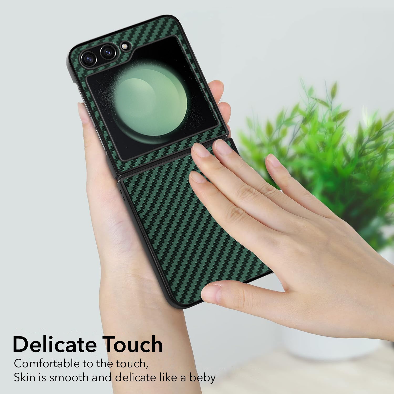 For Samsung Galaxy Z Flip 5 Back Flip Case Cover (Craft Printed Design | Hybrid Texture | Inside Microfiber Cloth)