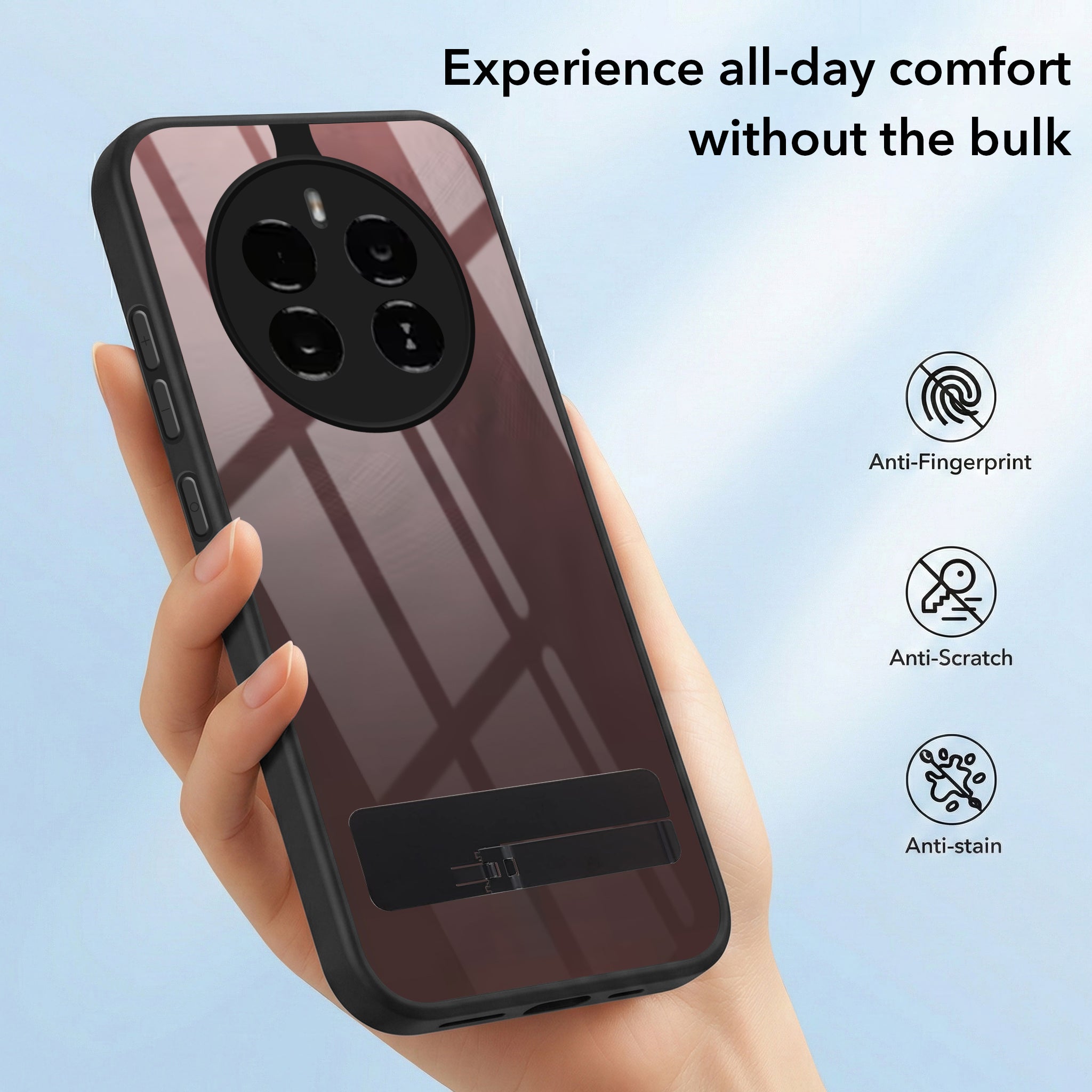 For Realme P1 5G Back Cover Case (Built-in Stand | Lifetime Anti Yellow | Kickstand Shockproof | Camera Protection | MagSafe Compatible)