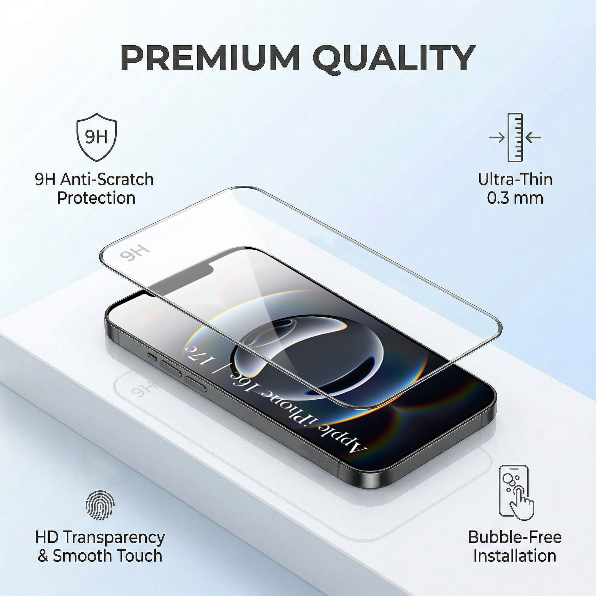 For Apple iPhone 16e | iPhone 17e Combo with Back Cover and 9H Tempered Glass (Lifetime Anti-Yellow | Crystal Clear Shockproof | Oleophobic Coating Screen Glass)