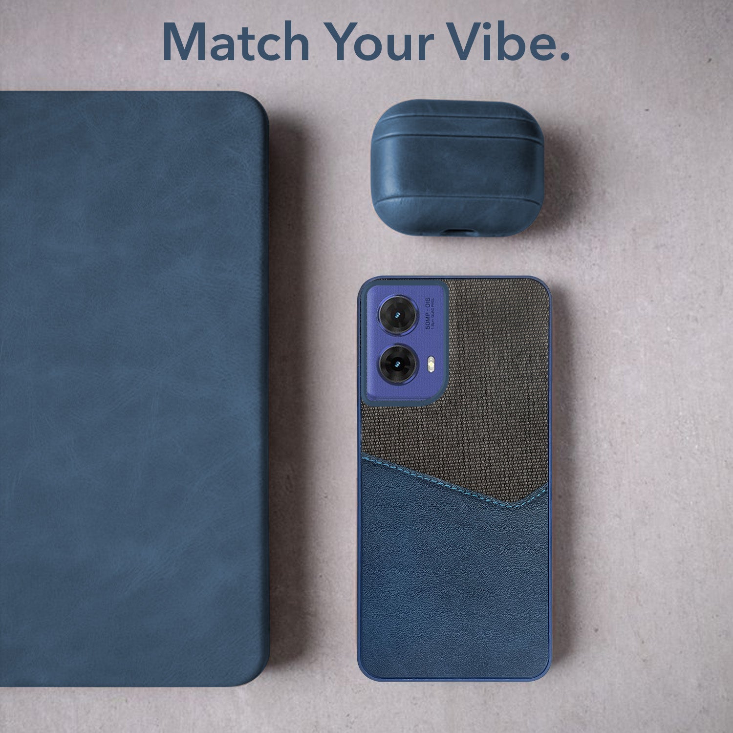 For Motorola Moto G85 Back Cover Case (Dual PU Leather Stitch | Professional Minimalist | Soft and Flexible)