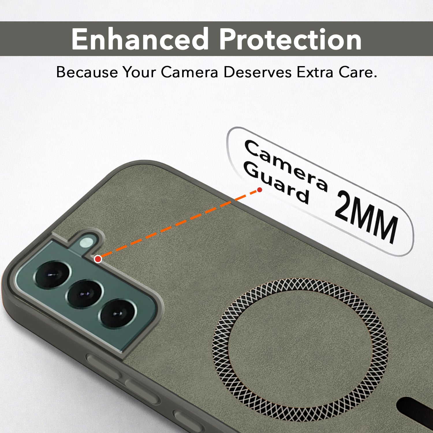 For Samsung Galaxy S22 Plus 5G Back Cover Case Leather Finish (MagSafe Compatible Wireless Charging | Soft Touch | Camera Bump Protection)