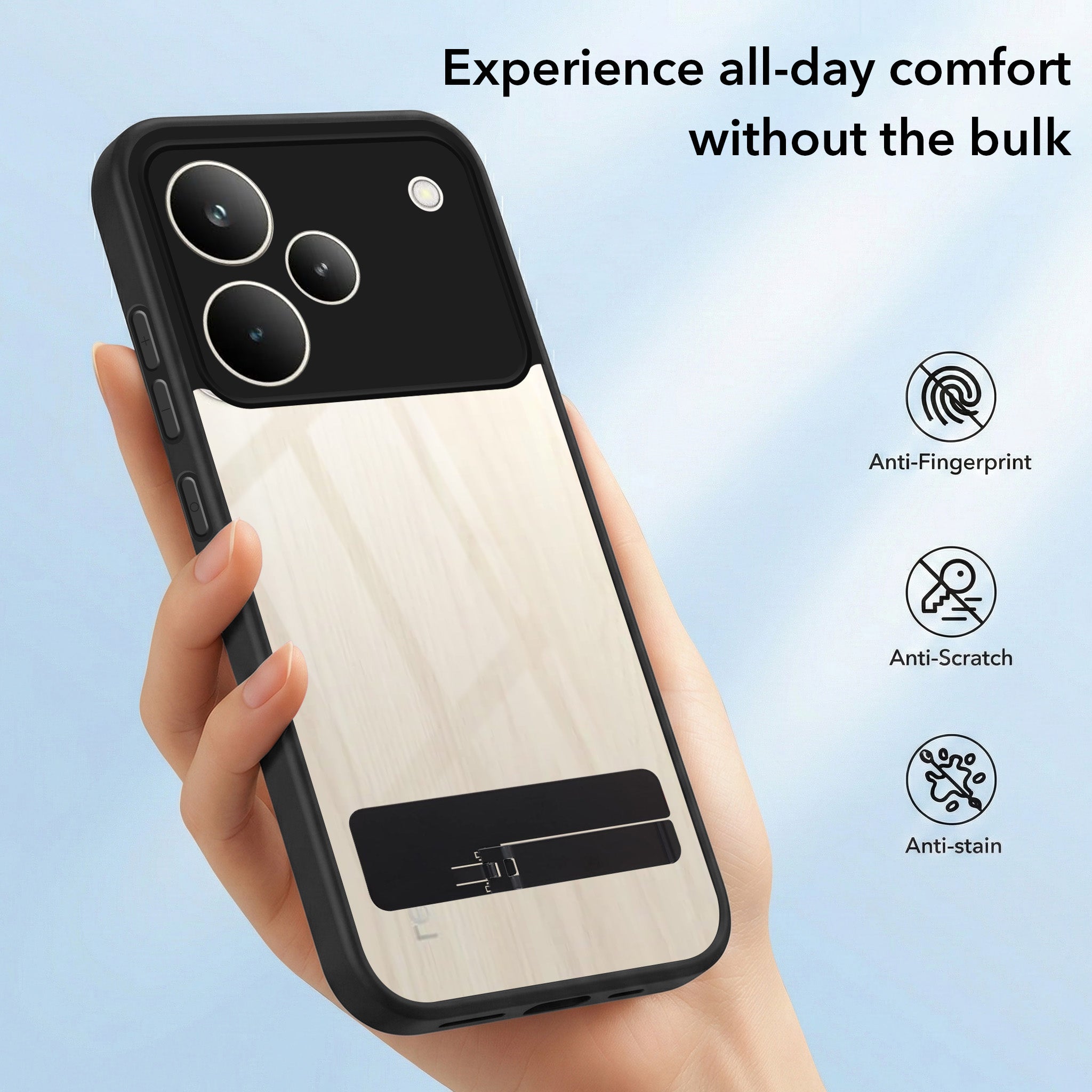 For Realme P4 Pro Back Cover Case (Built-in Stand | Lifetime Anti Yellow | Kickstand Shockproof | Camera Protection | MagSaFe Compatible)