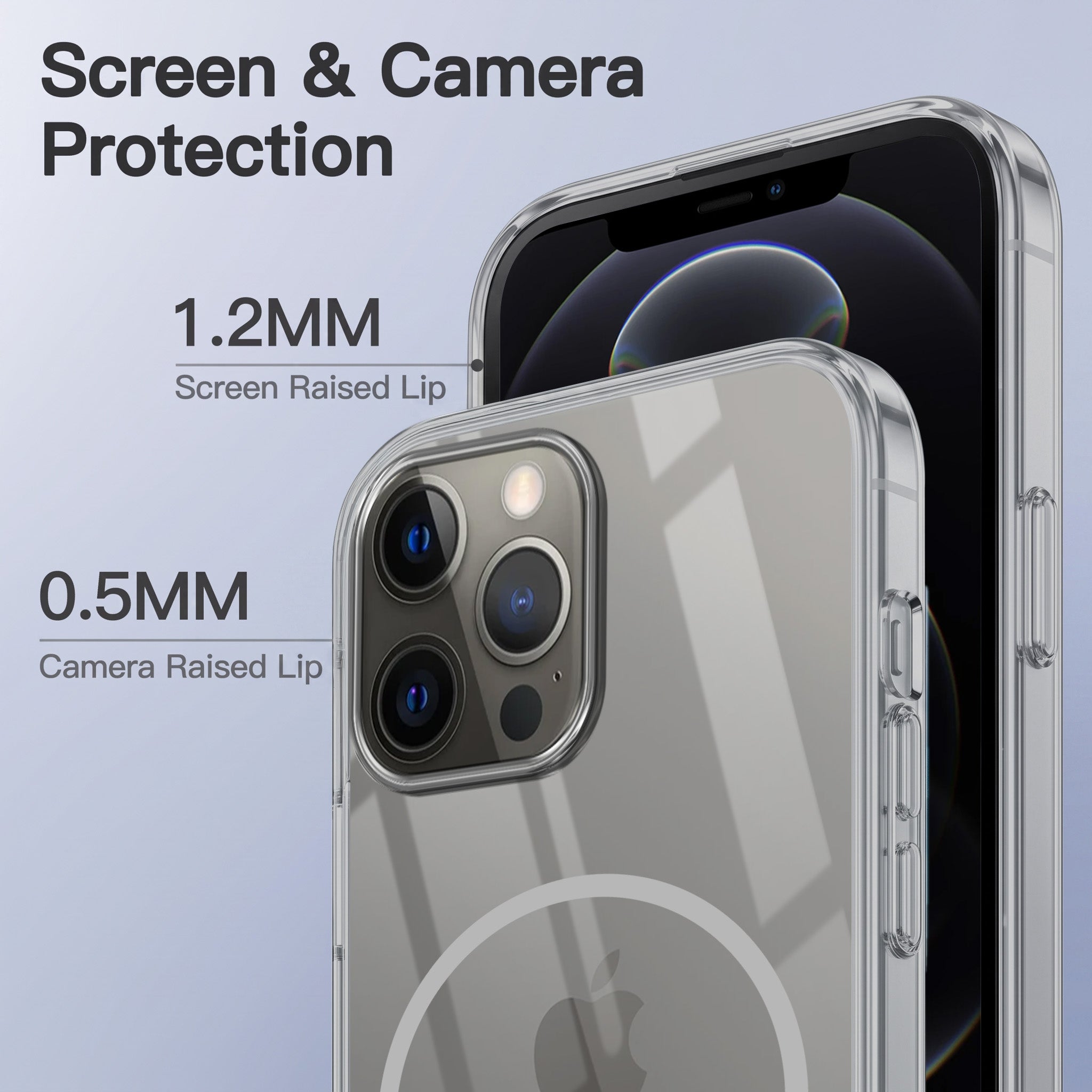 For Apple iPhone 12 Pro Max Back Case Cover Crystal Anti Yellow (Unbreakable PC | MagSafe Wireless Charging Support |Camera Protection Bump)