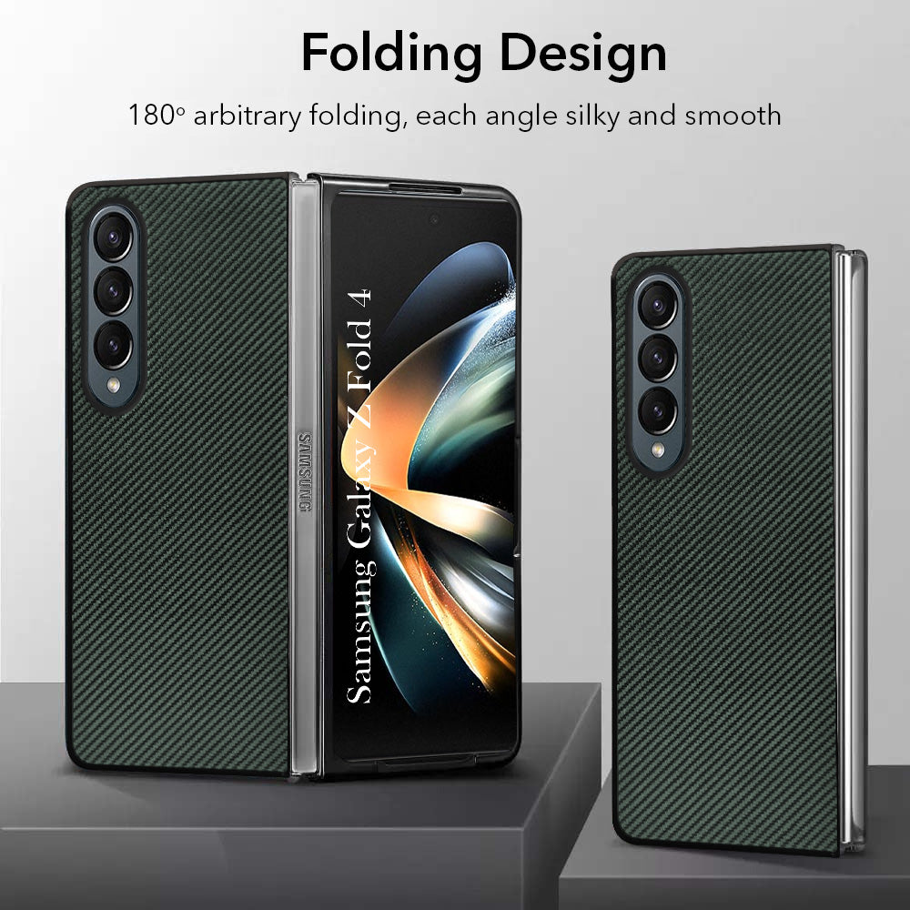 For Samsung Galaxy Z Fold 4 5G Back Flip Case Cover (Craft Printed Design | Hybrid Texture | Inside Microfiber Cloth)