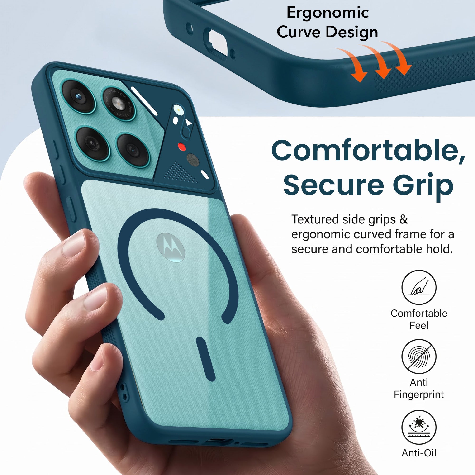 For Motorola Moto Edge 60 Fusion Back Cover Case Lifetime Anti-Yellow Clear (Camera Protection | Side Grip | Wireless MagSafe Compatible)