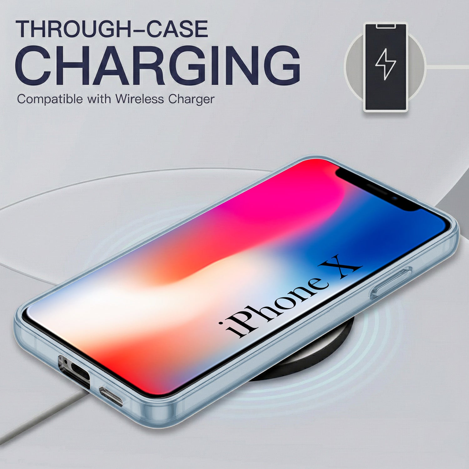 For Apple iPhone X Back Cover Case Silicone (Slim Paper Thin | Camera Protection Bump | Minimalist Professional | Soft Flexible)