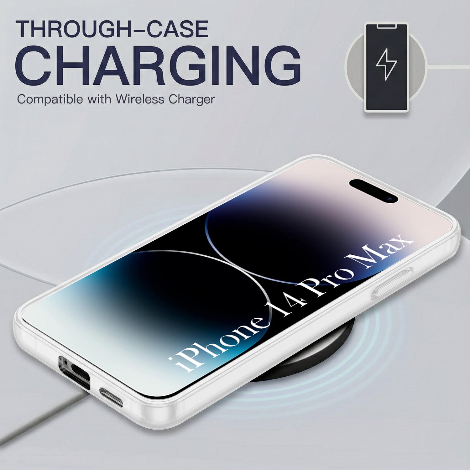 For Apple iPhone 14 Pro Max Back Cover Case Silicone (Slim Paper Thin | Camera Protection Bump | Minimalist Professional | Soft Flexible) "