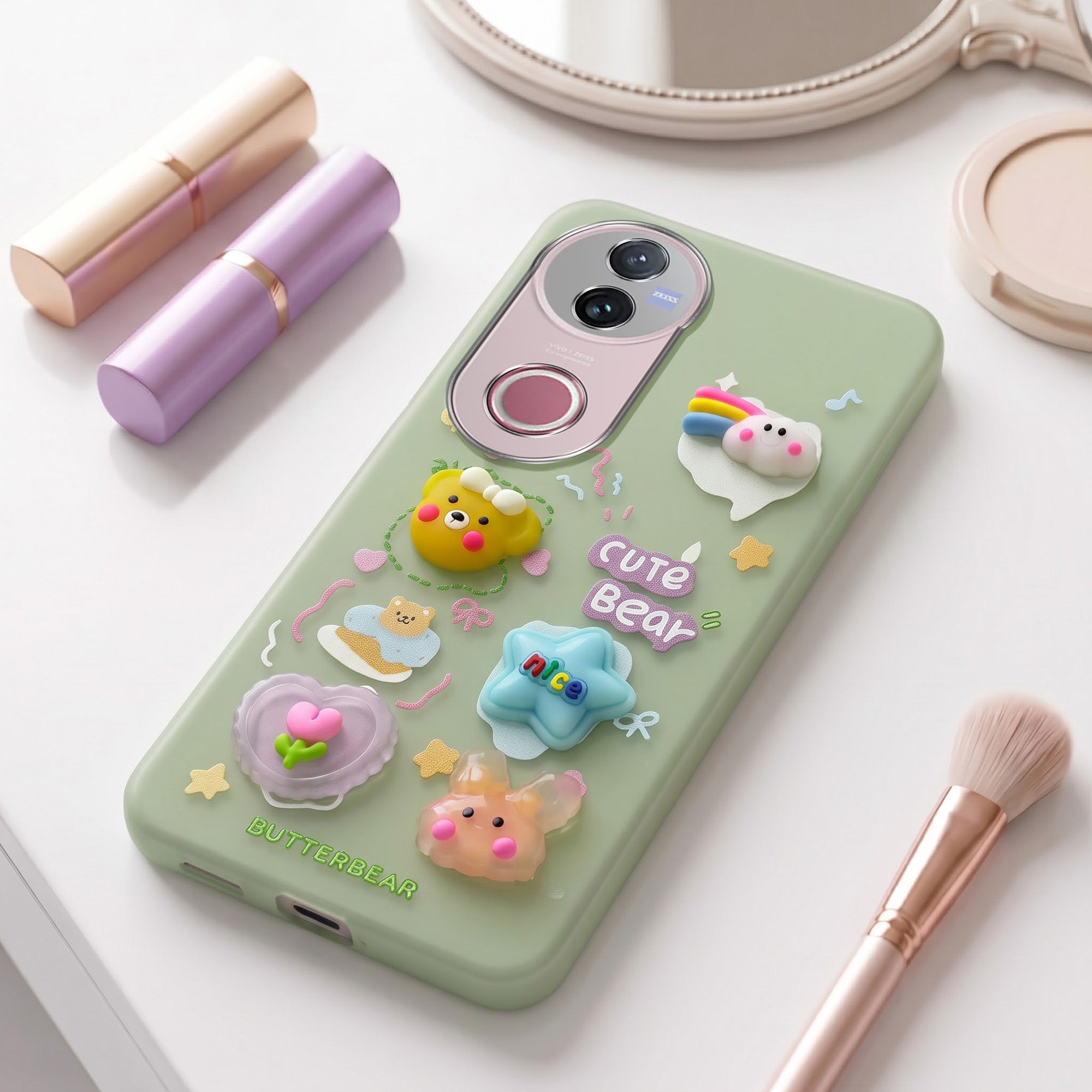 For Vivo V50 | Vivo V50e Back Cover Case (Cute 3D cartoon charms design | Slim Aesthetic Case for Girls | Camera Protection | Hard Unbreakable)