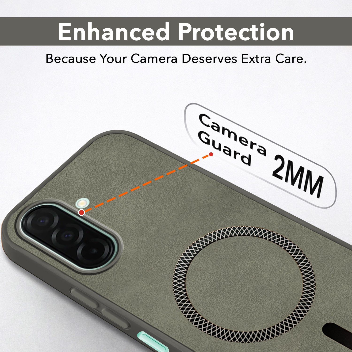 For Samsung Galaxy A26 5G Back Cover Case Leather Finish (MagSafe Compatible Wireless Charging | Soft Touch | Camera Bump Protection)