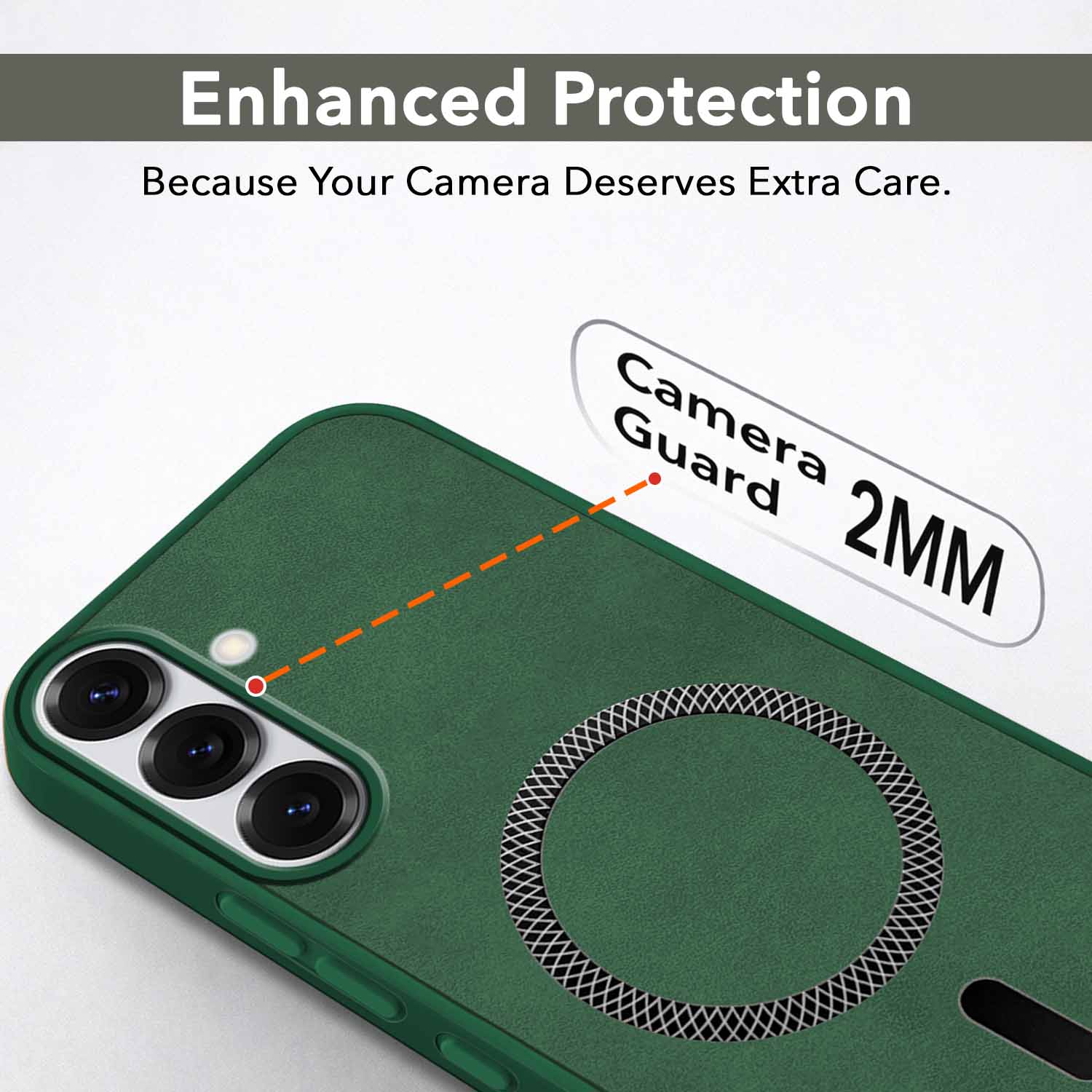 For Samsung Galaxy S25 Back Cover Case (Sleek Leather Finish | MagSafe Compatible Wireless Charging | Camera Bump Protection)