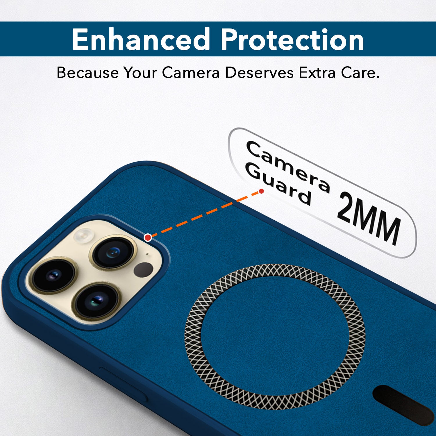 For Apple iPhone 14 Pro Max Back Cover Case Leather Finish(MagSafe Compatible Wireless Charging | Soft Touch | Camera Bump Protection)
