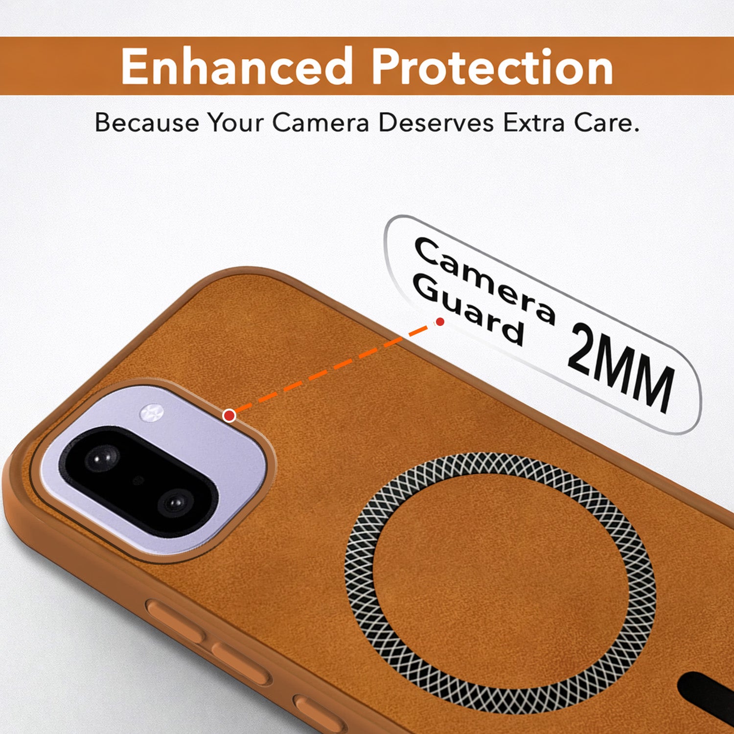 For OnePlus 15R Back Cover Case Leather Finish (MagSafe Compatible Wireless Charging | Soft Touch | Camera Bump Protection)