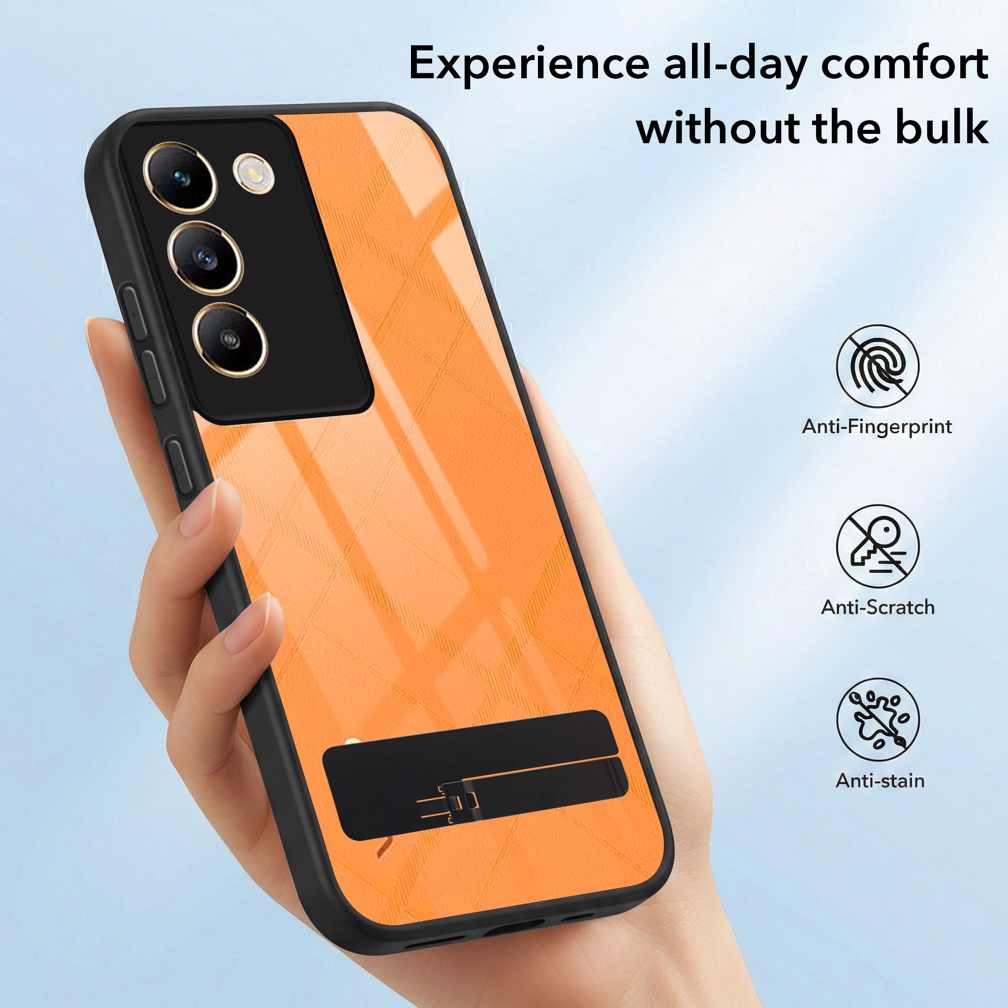 For Vivo Y200e Back Cover Case (Built-in Stand | Lifetime Anti Yellow | Kickstand Shockproof | Camera Protection | MagSafe Compatible)