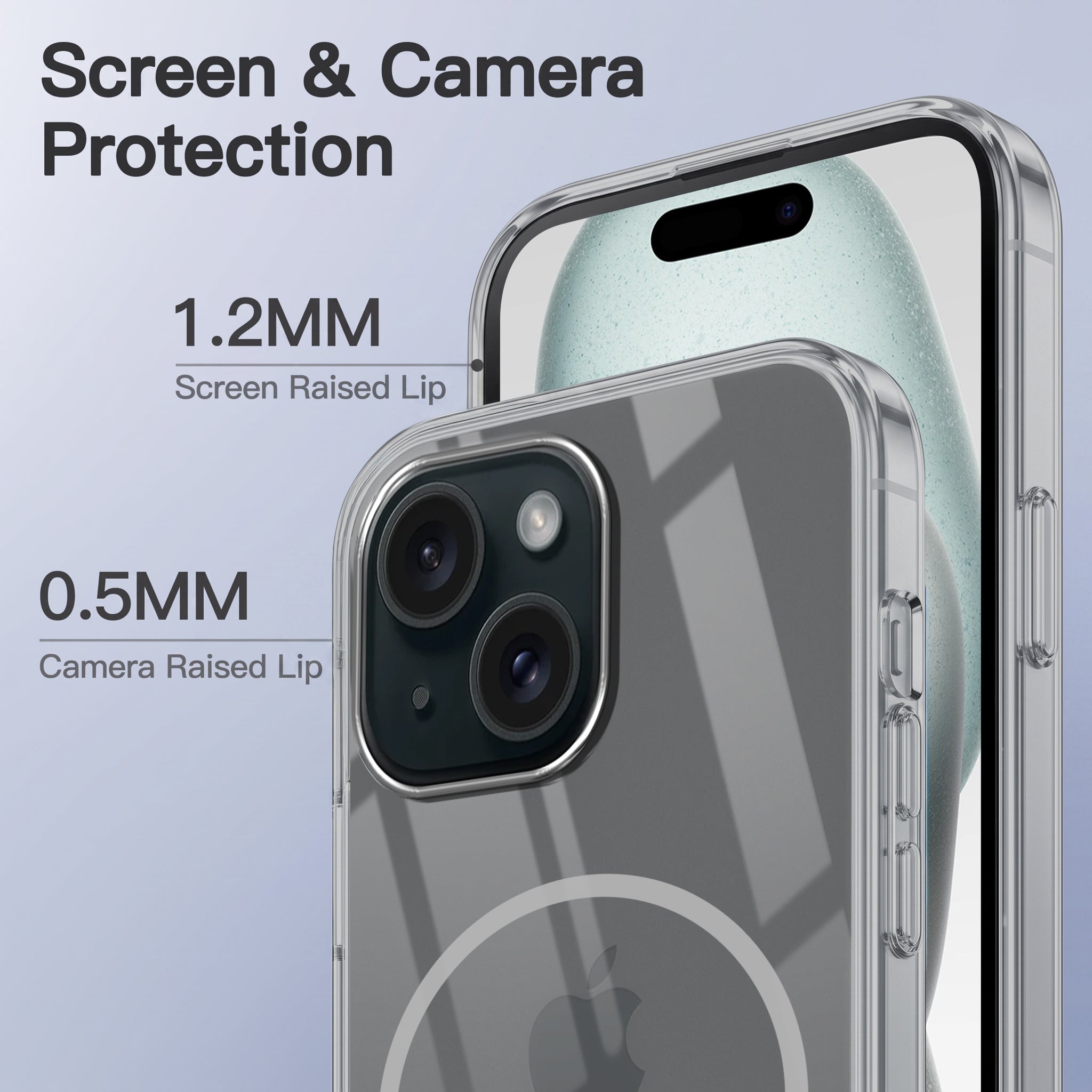For Apple iPhone 15 Back Case Cover Crystal Anti Yellow (Unbreakable PC | MagSafe Wireless Charging Support |Camera Protection Bump)
