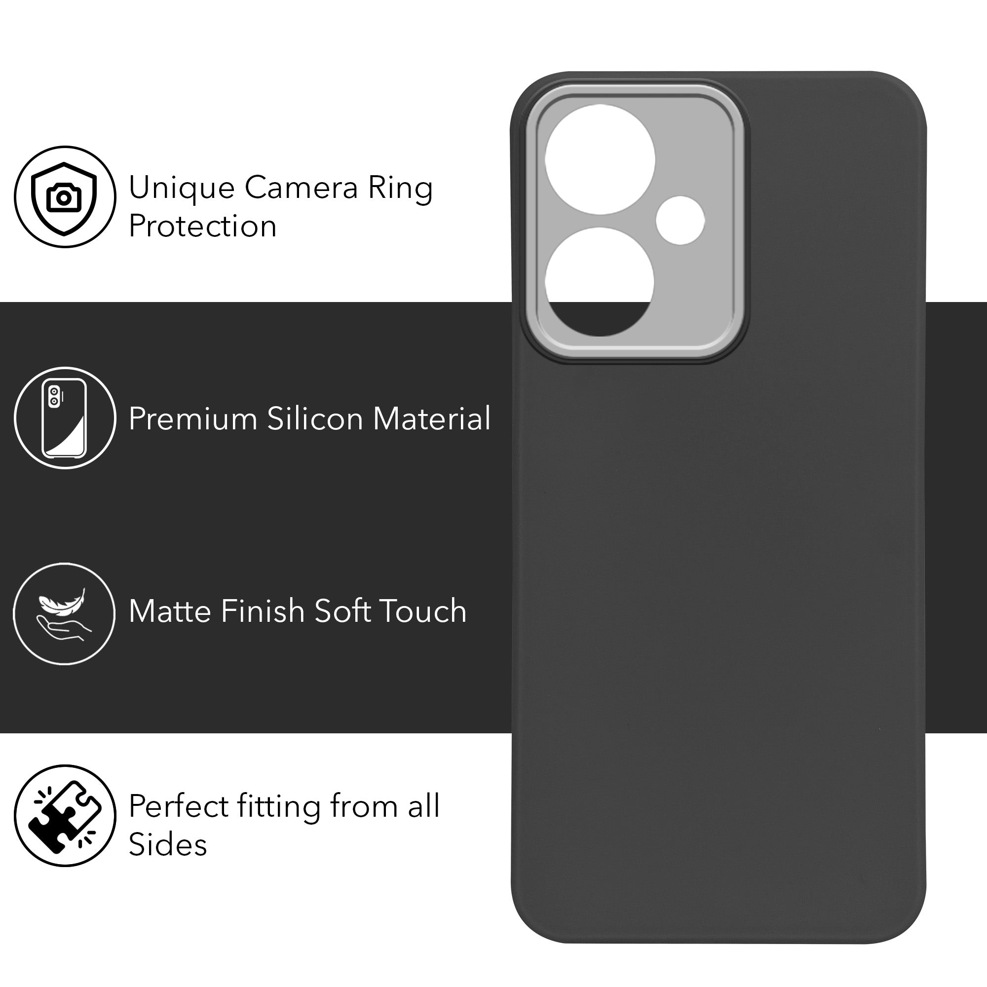 For Redmi 13C 5G Back Cover Case (Dual Color Matte Finish | Full Camera Protection | Sleek and Professional)