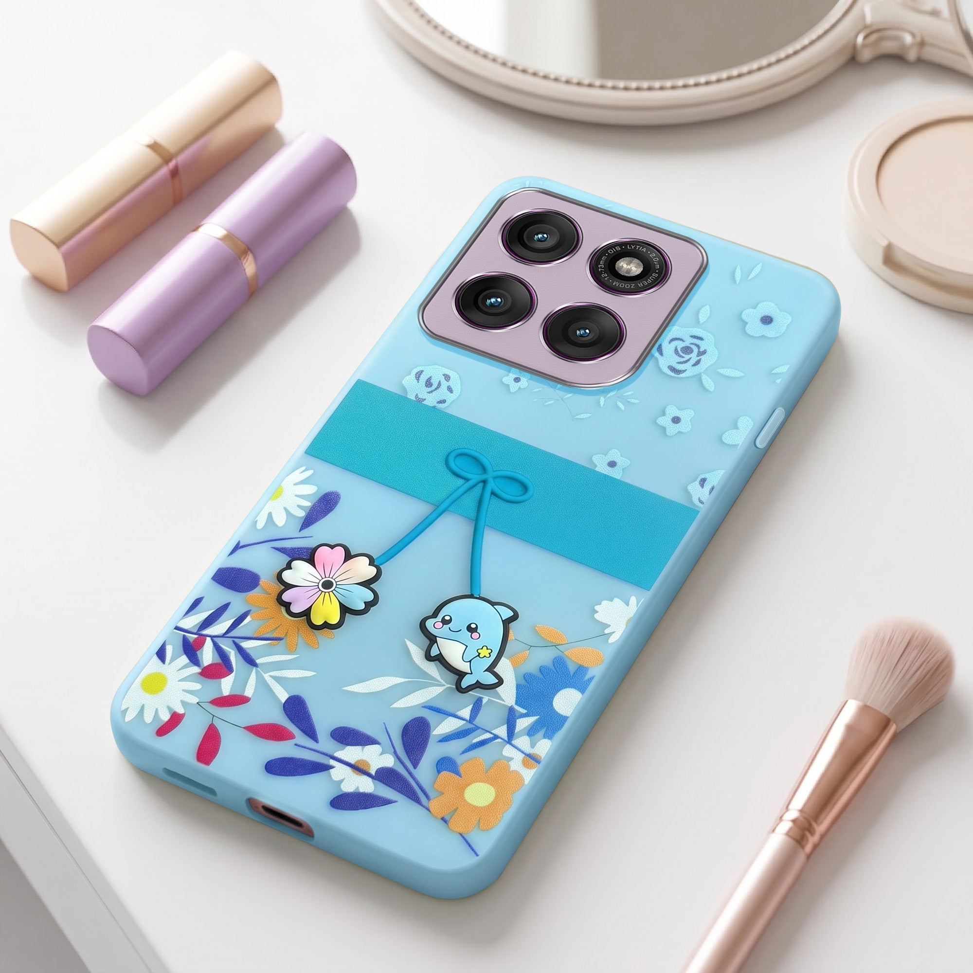 For Motorola Moto Edge 60 Pro Back Cover Case (3D Cute Cartoons | Hard Back Side Soft | Matte Premium Finish | HD Printing)