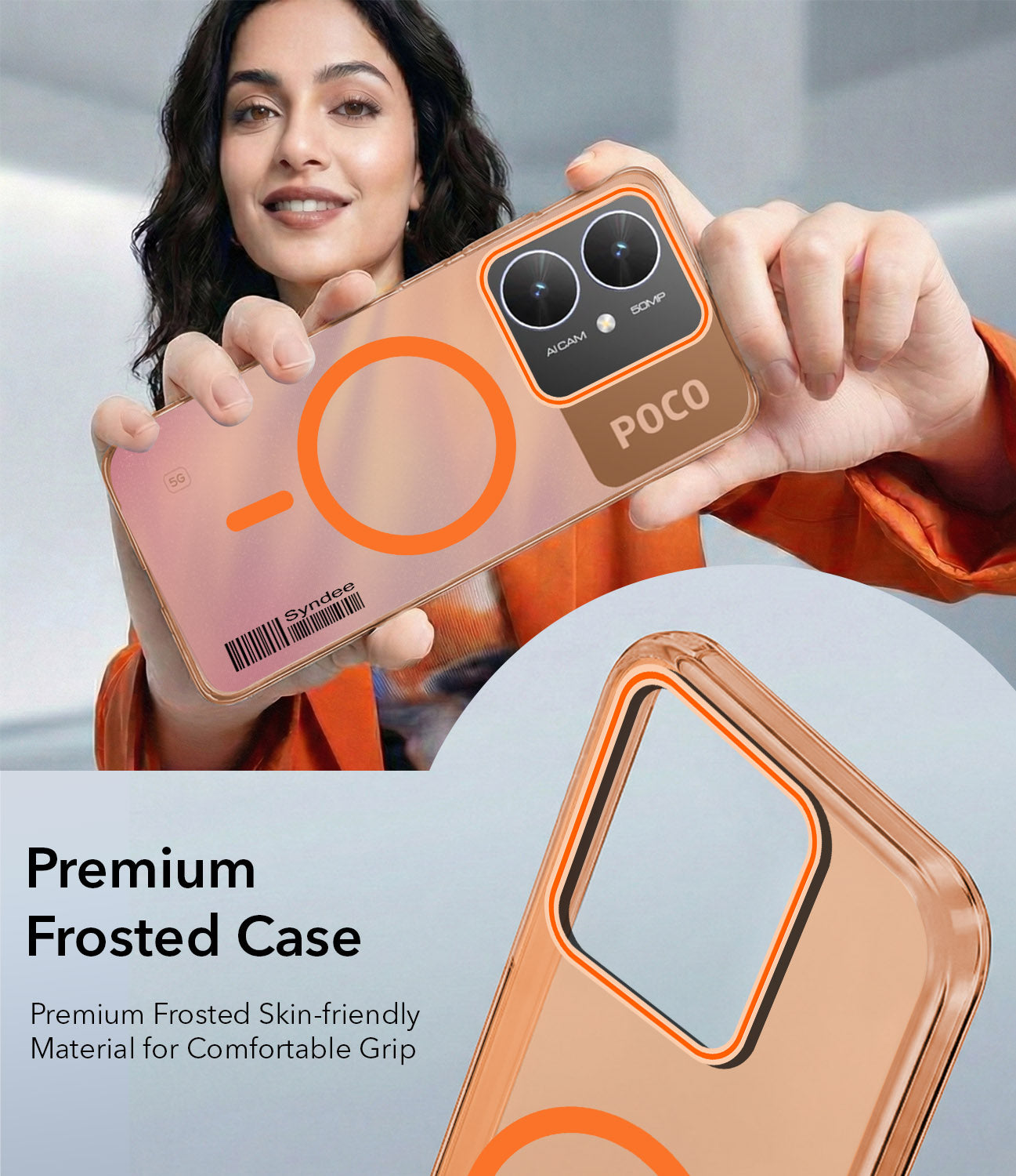For Poco M6 5G Back Cover Case (Soft Touch | Camera Bump Protection | MagSafe Compatible | Matte Finish)