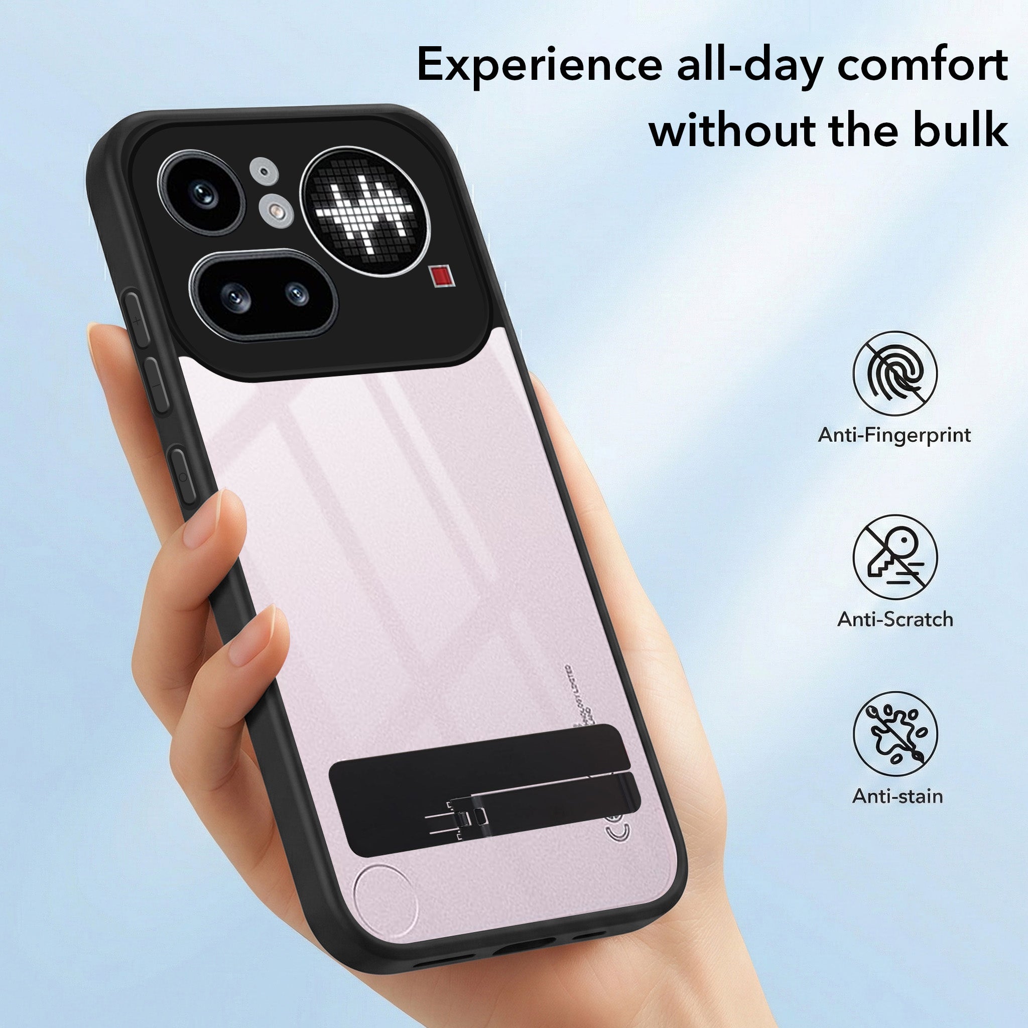 For Nothing Phone 4A Pro 5G Back Cover Case (Built-in Stand | Lifetime Anti Yellow | Kickstand Shockproof | Camera Protection | MagSafe Compatible)