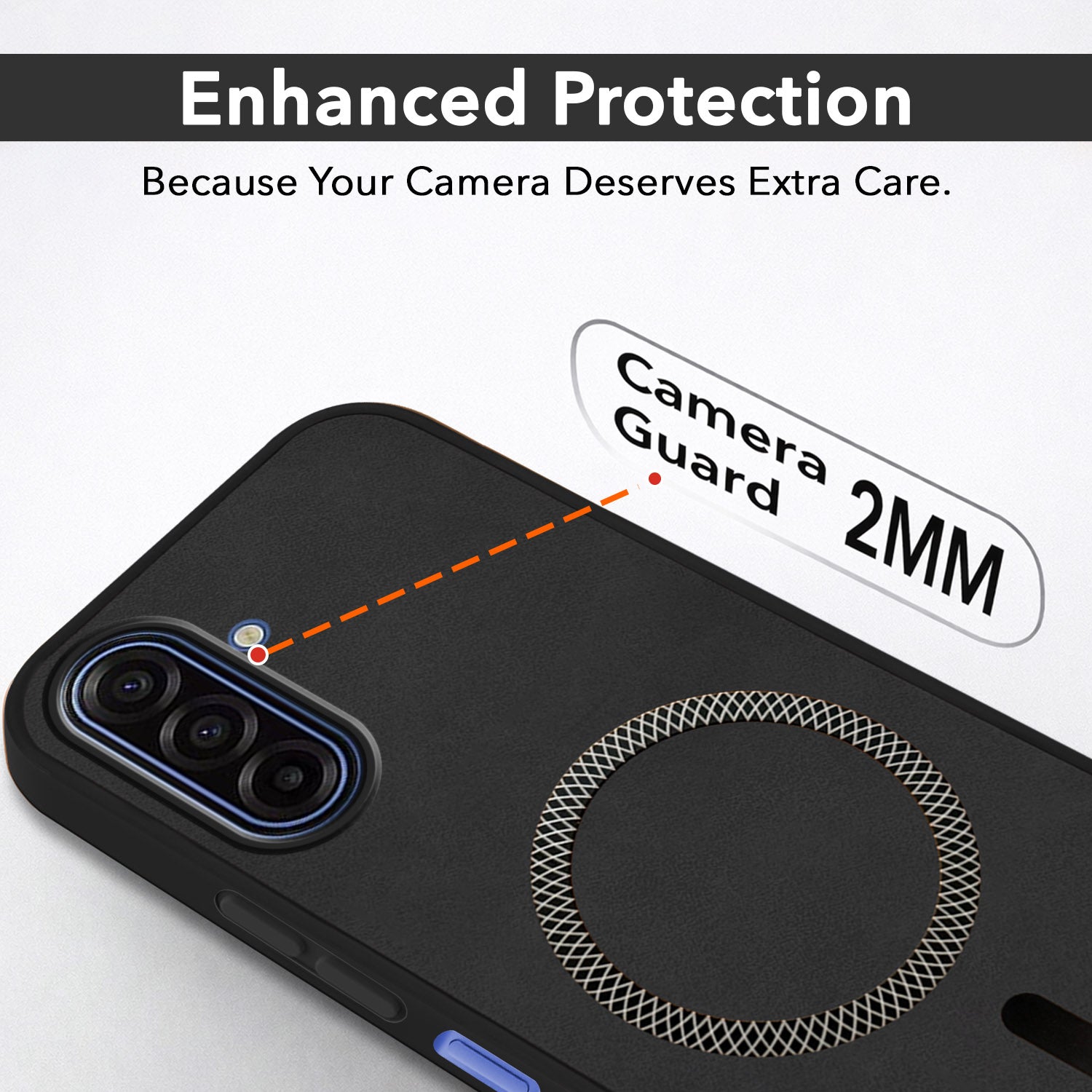 For Samsung Galaxy A17 | Samsung F17 | Samsung M17 5G Back Cover Case Leather Finish (MagSafe Compatible Wireless Charging | Soft Touch | Camera Bump Protection)