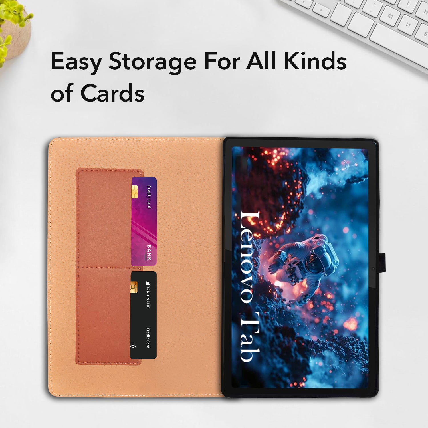 For Lenovo Tab 10.1 Inch (TB311XU) Flip Cover Folio Cover (PU Leather | Multi-Angle Smart Stand | Card Storage Slots | Silicone Back Pouch)