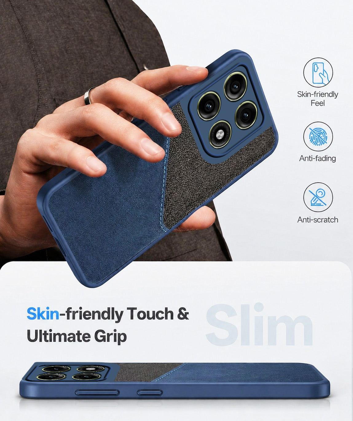 For Motorola Moto Edge 70 Pro Back Cover Case (Dual PU Leather Stitch | Professional Minimalist | Soft and Flexible)