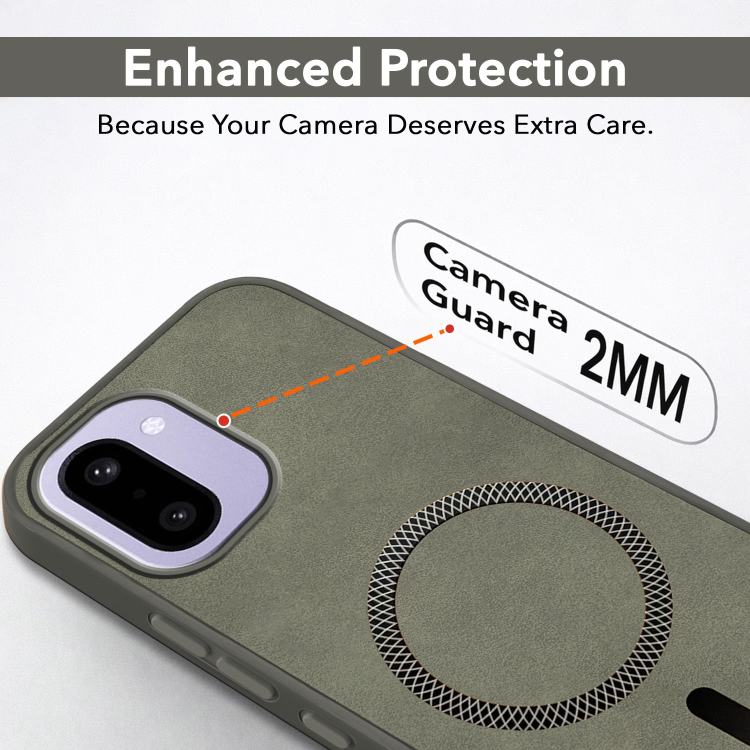 For OnePlus 15R Back Cover Case Leather Finish (MagSafe Compatible Wireless Charging | Soft Touch | Camera Bump Protection)