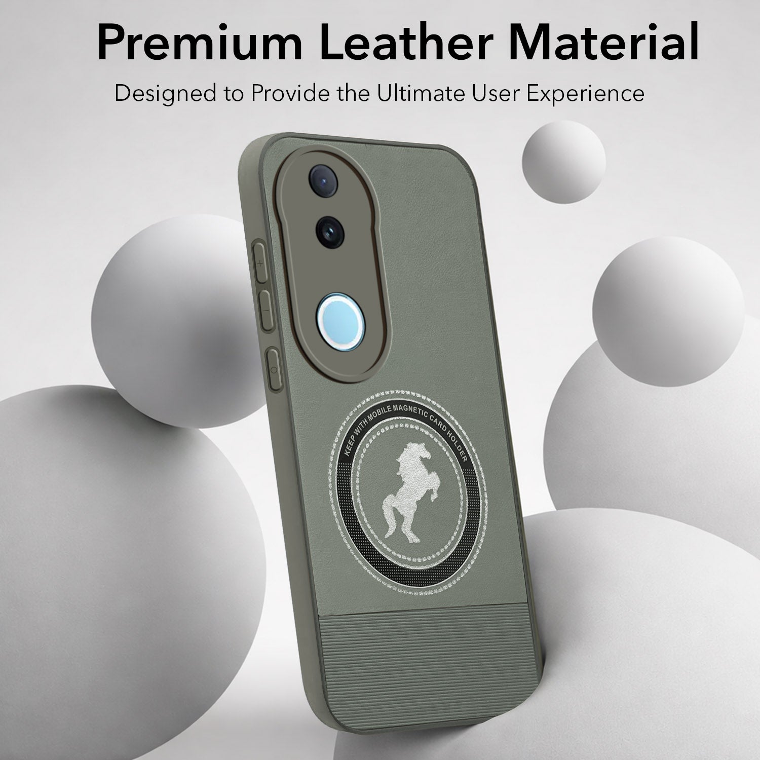 For Vivo iQOO Z10R Back Cover Case PU Leather Finish (Professional Minimalist Texture | MagSafe Compatile | Camera Protection | Sleek Sober Formal)