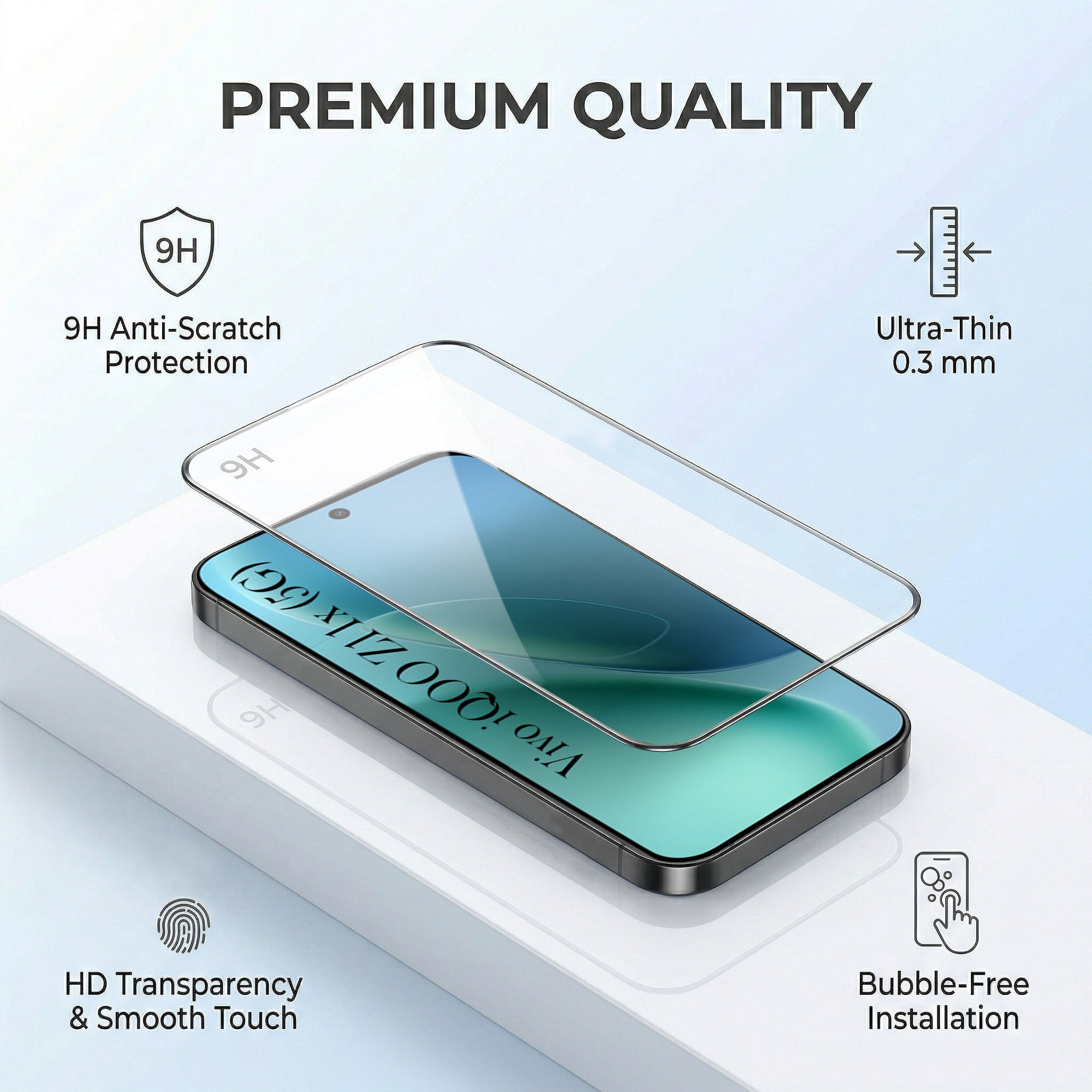 For Vivo iQOO Z11x 5G Combo with Back Cover and 9H Tempered Glass (Lifetime Anti-Yellow | Crystal Clear Shockproof | Oleophobic Coating Screen Glass)