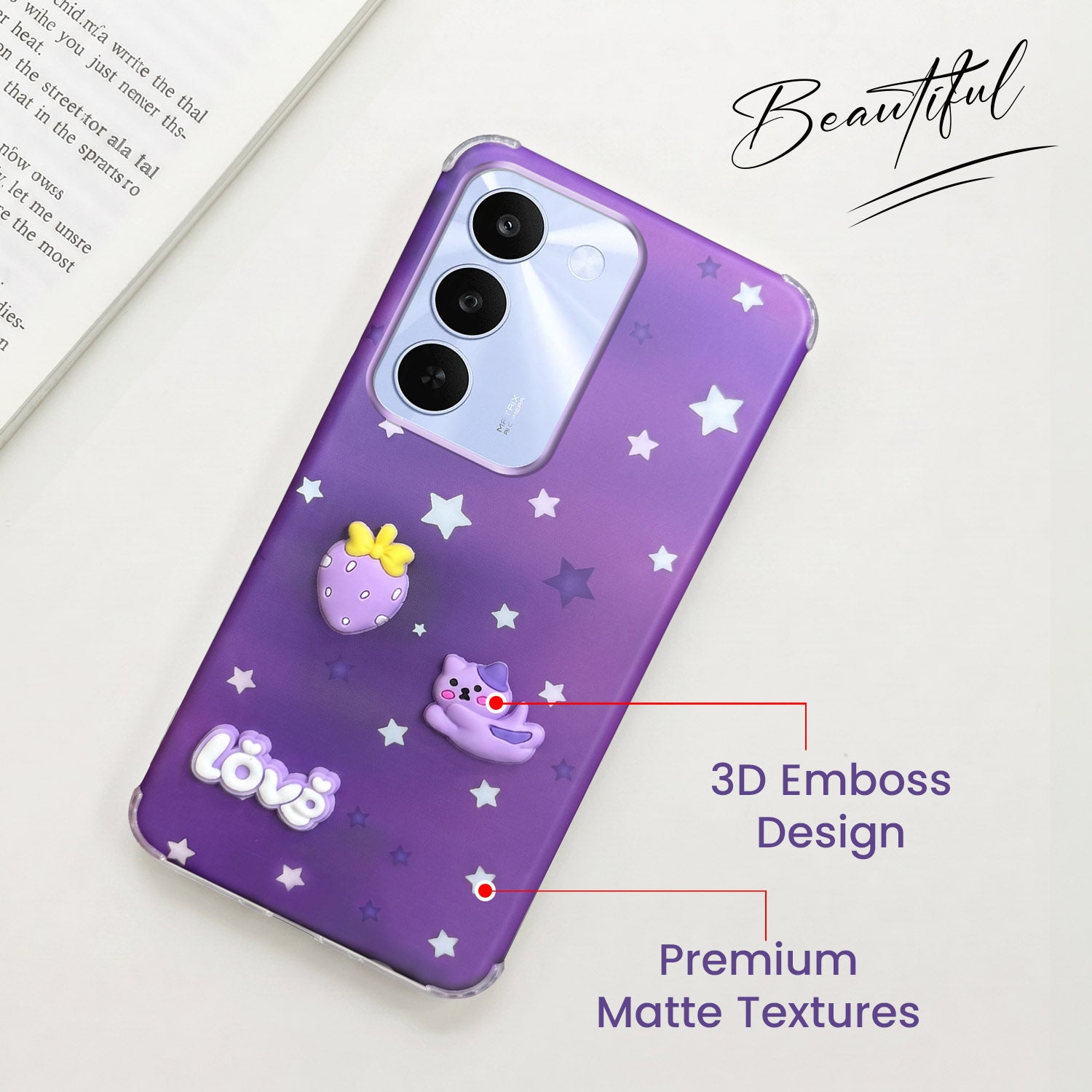 For Realme C83 5G Back Cover Case (3D Cute Cartoons | Hard Back Side Soft | Matte Premium Finish | HD Printing)