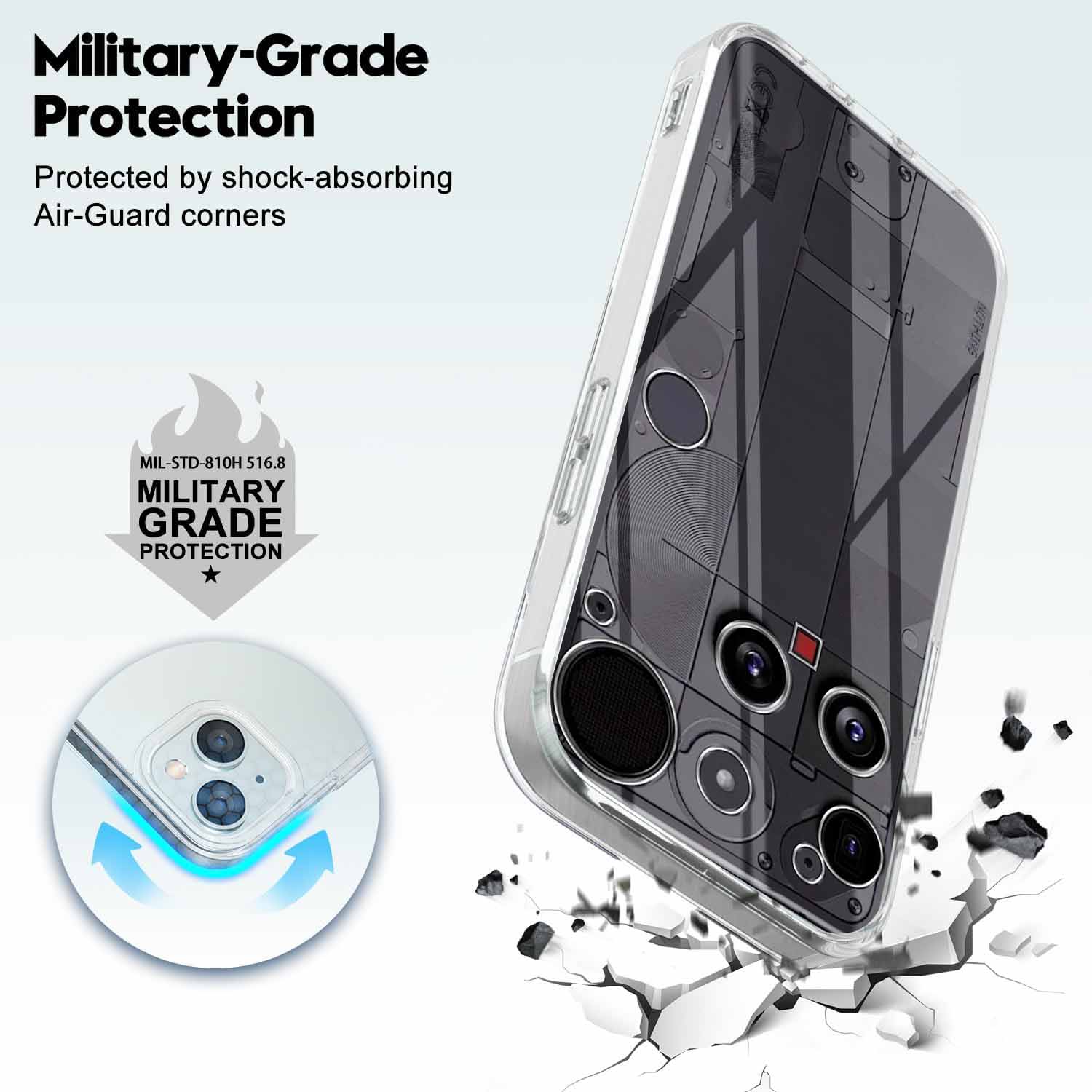 For Nothing Phone 3 Back Cover Case Silicone (Clear Shockproof Case with Camera Protection | Soft and Flexible | Transparent)