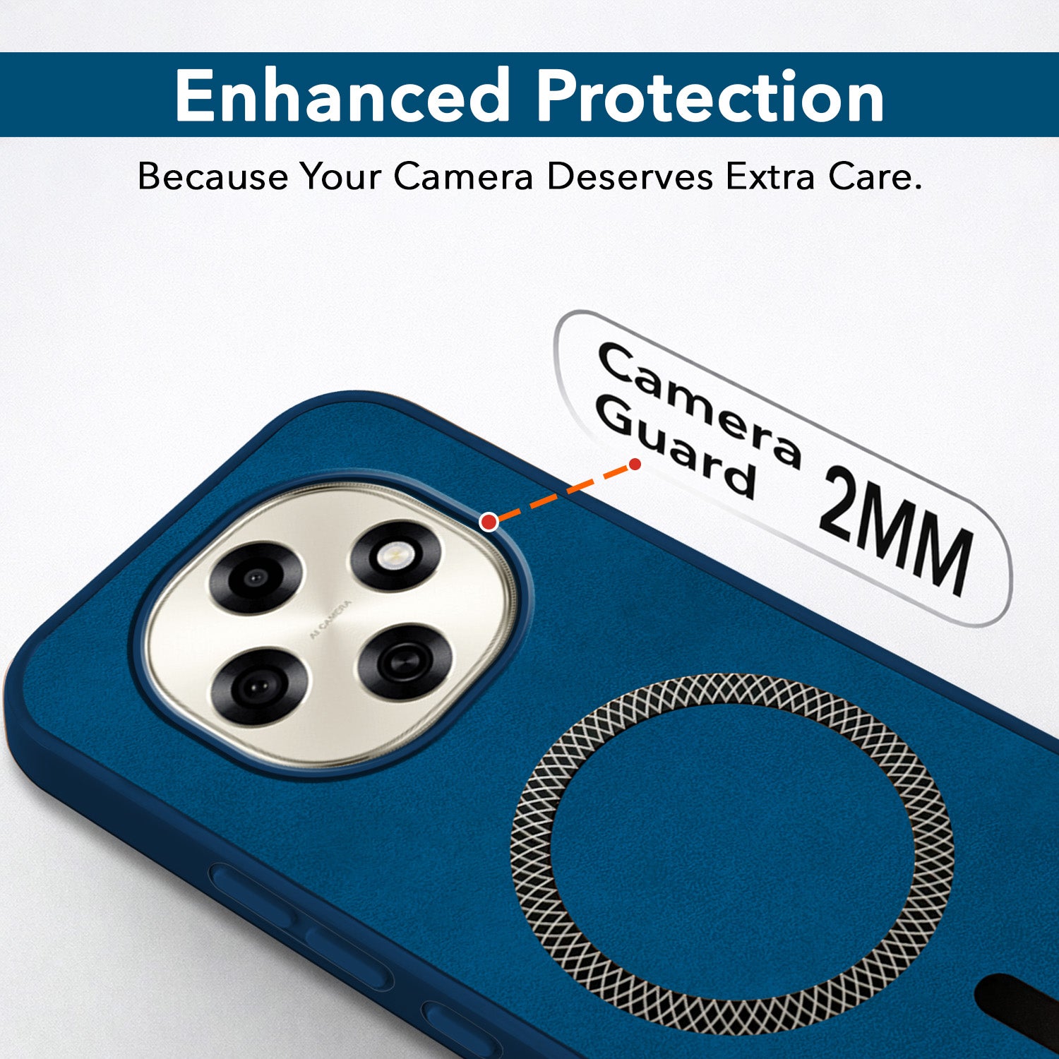 For Oppo F31 Pro Back Cover Case Leather Finish (MagSafe Compatible Wireless Charging | Soft Touch | Camera Bump Protection)