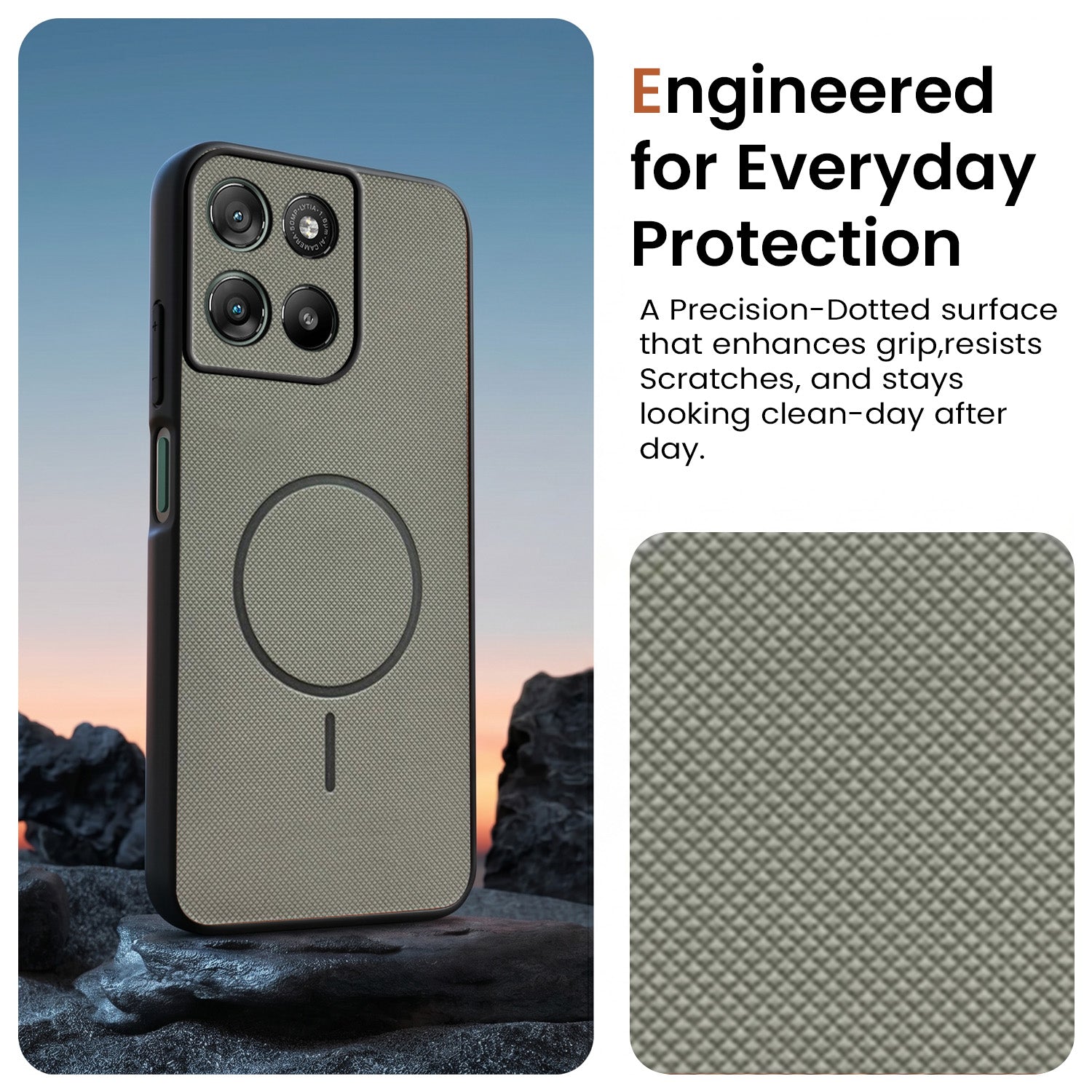 For Motorola Moto G67 Power | G57 Power Back Cover Case PU Leather (Texture Grip Design | Professional Minimalist | Camera Protection | Soft and Flexible)