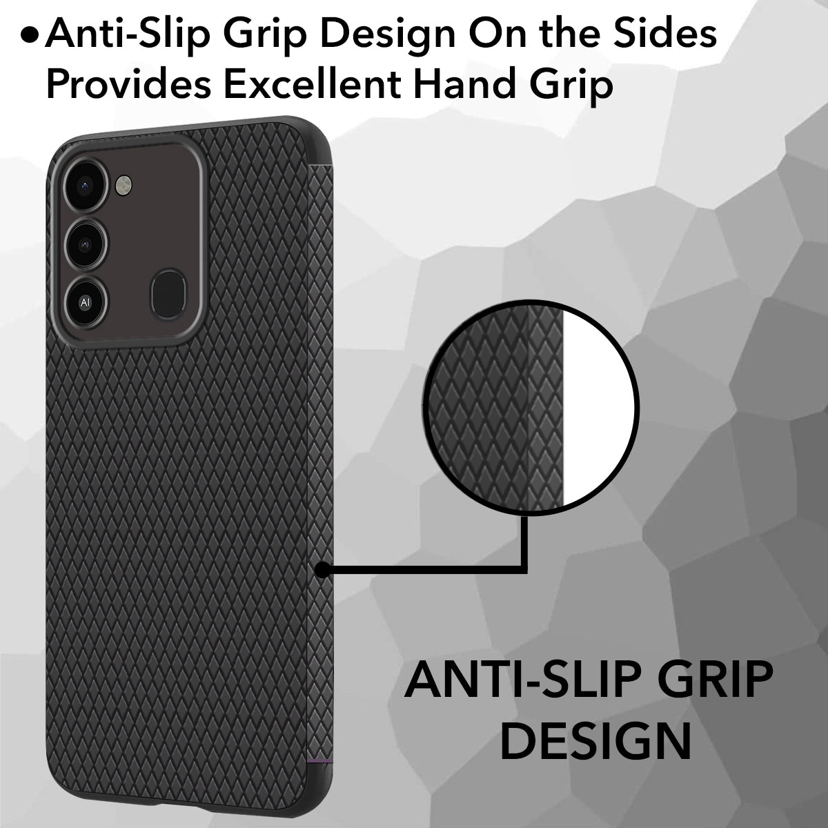 For Tecno Spark 8C Back Cover Case (Liquid Silicone | Side Grip | Camera Protection)
