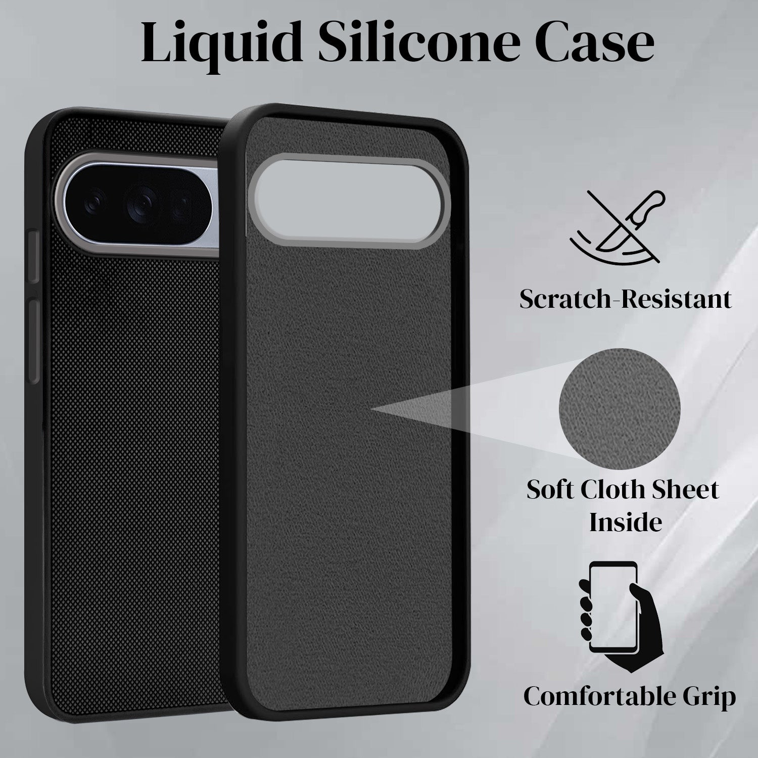 For Google Pixel 10 Pro Back Cover Case (Textured Grip Design | Micro-Fiber Cloth Inside | Slim and Light Weight | Soft Touch and Feel)