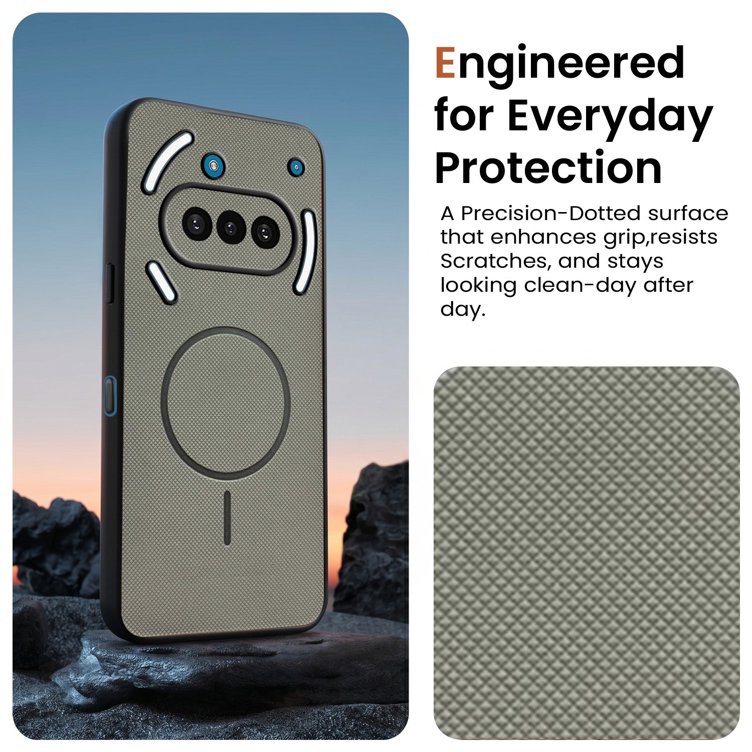 For Nothing Phone 3A Back Cover Case PU Leather (Texture Grip Design | Professional Minimalist | Camera Protection | Soft and Flexible)