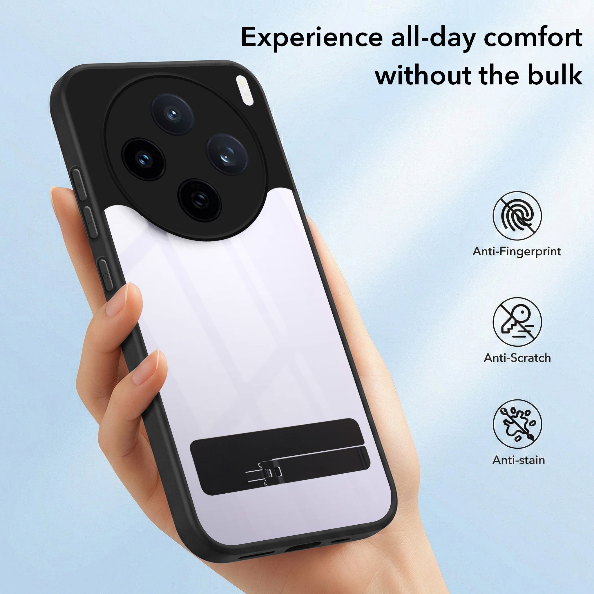 For Vivo X200T Back Cover Case (Built-in Stand | Lifetime Anti Yellow | Kickstand Shockproof | Camera Protection | MagSafe Compatible)