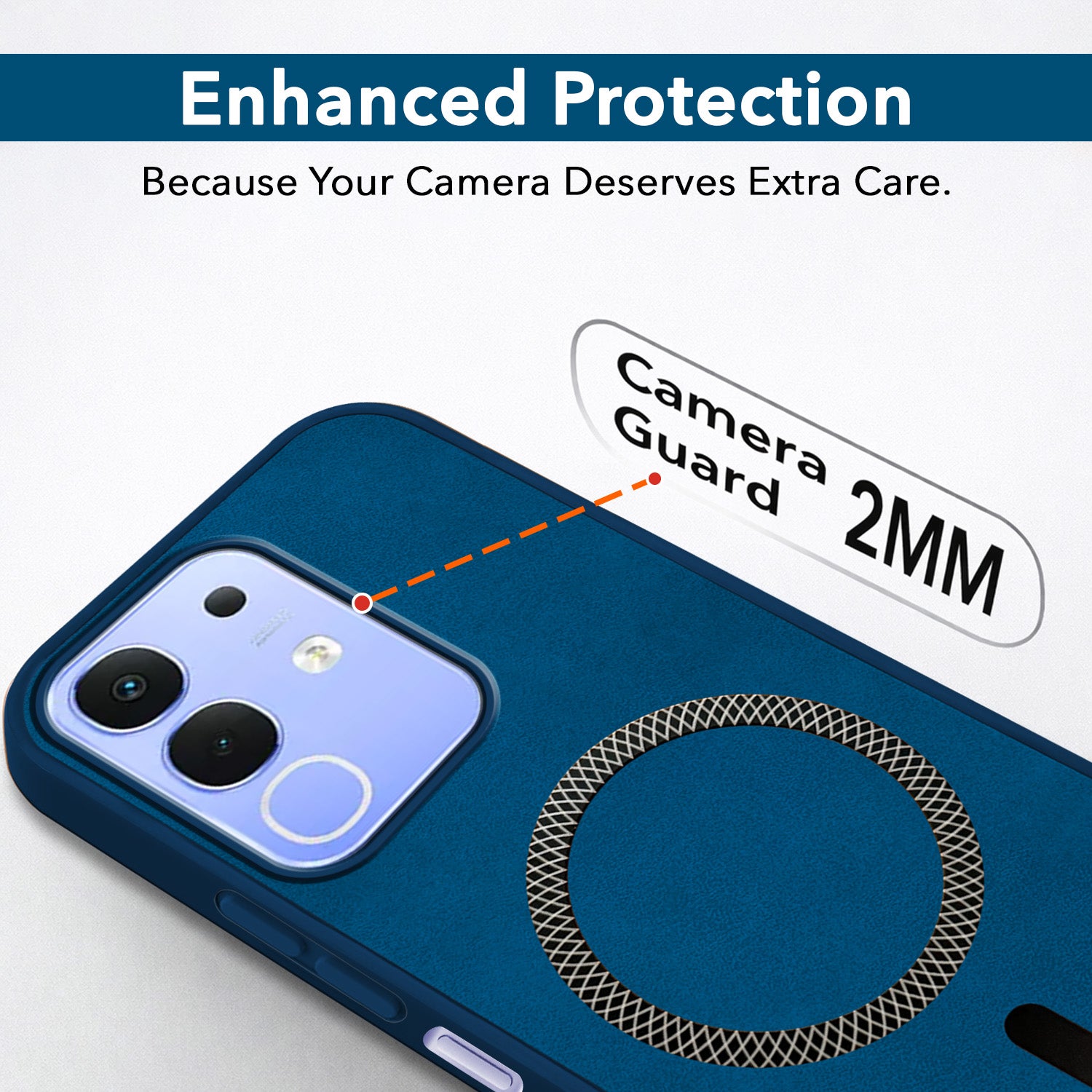 For Vivo iQOO Z10x Back Cover Case Leather Finish (MagSafe Compatible Wireless Charging | Soft Touch | Camera Bump Protection)