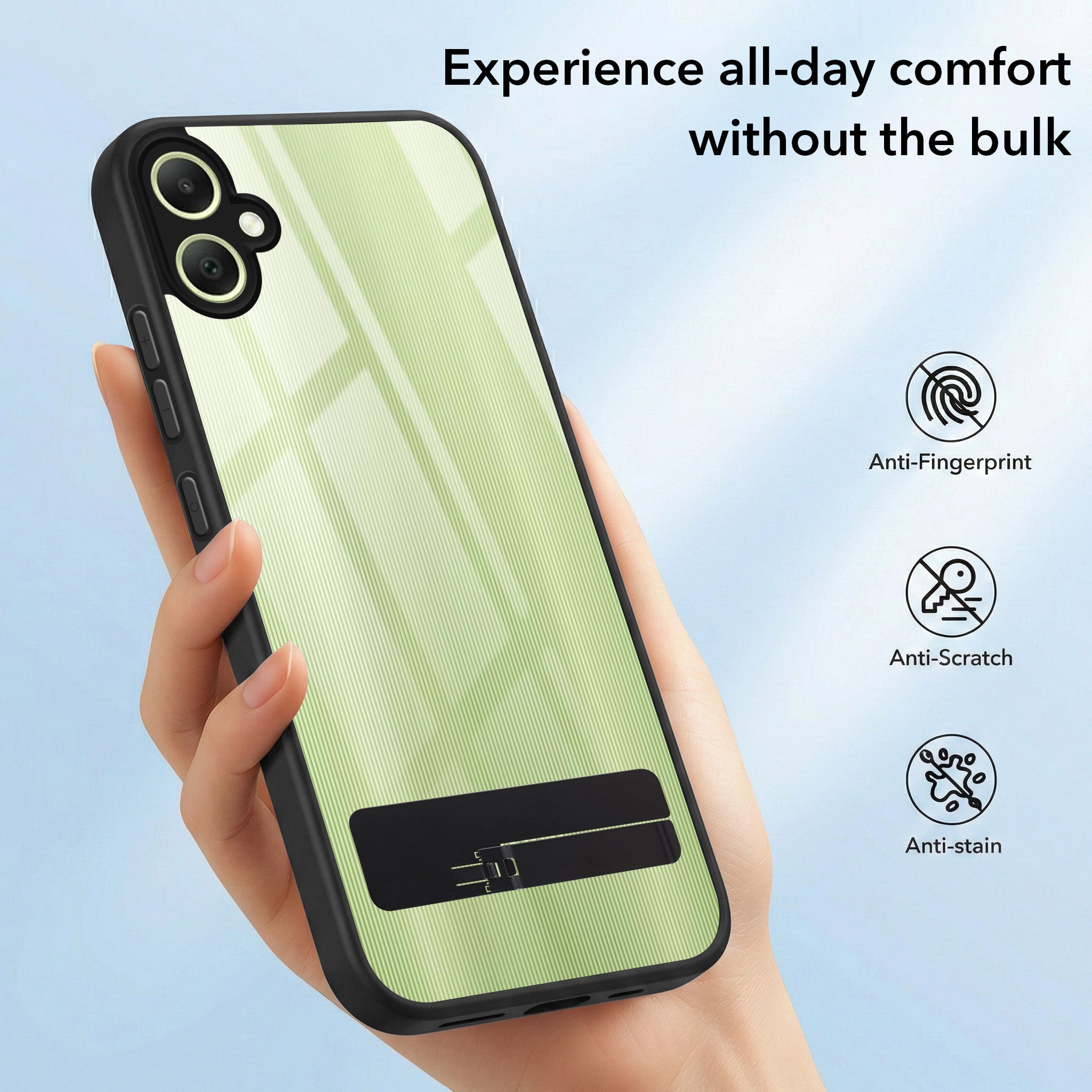 For Samsung Galaxy A05 Back Cover Case (Built-in Stand | Lifetime Anti Yellow | Kickstand Shockproof | Camera Protection | MagSafe Compatible)