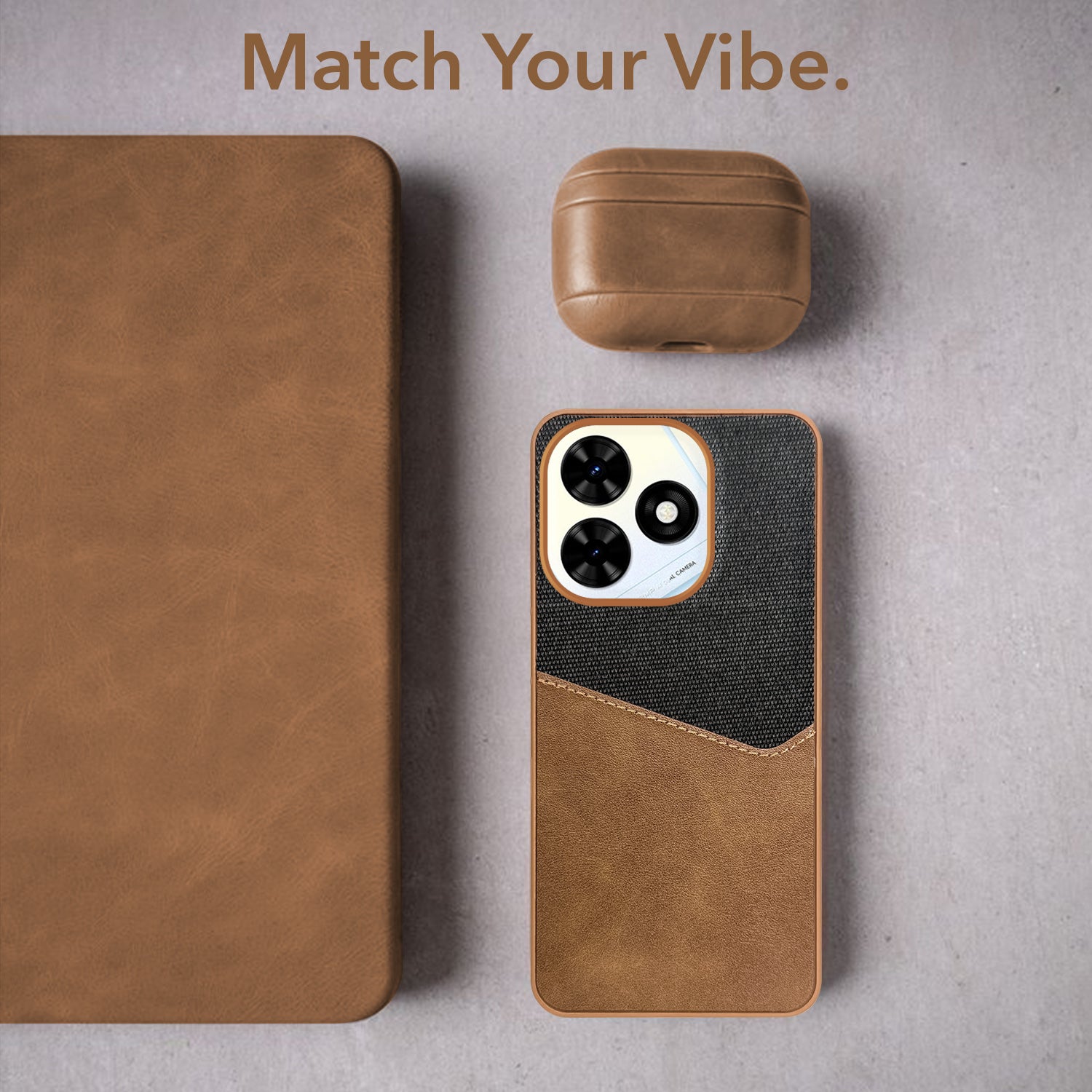For Tecno Pop 8 Back Cover Case (Dual PU Leather Stitch | Professional Minimalist | Soft and Flexible)