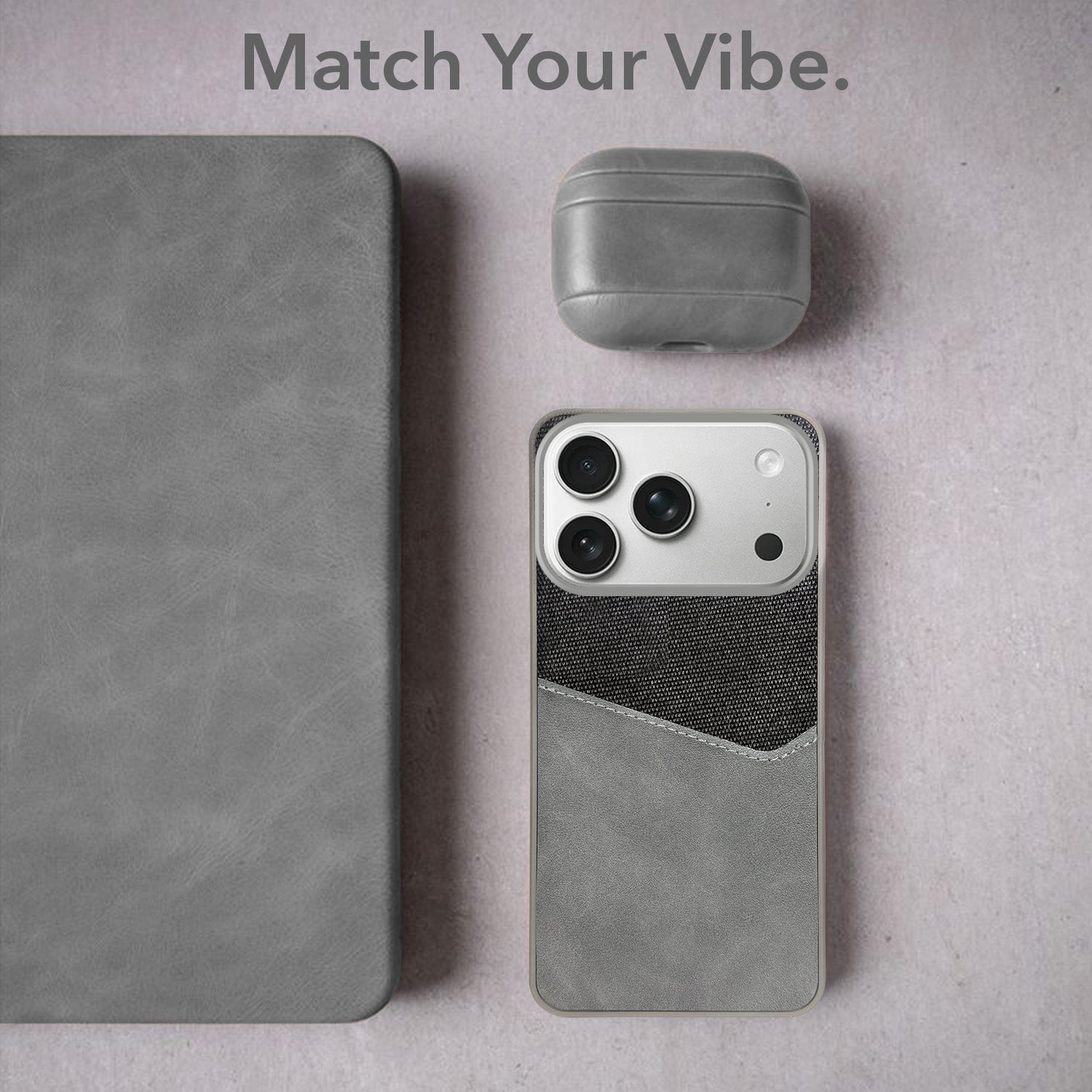 For Apple iPhone 17 Pro Back Cover Case (Dual PU Leather Stitch | Professional Minimalist | Soft and Flexible)