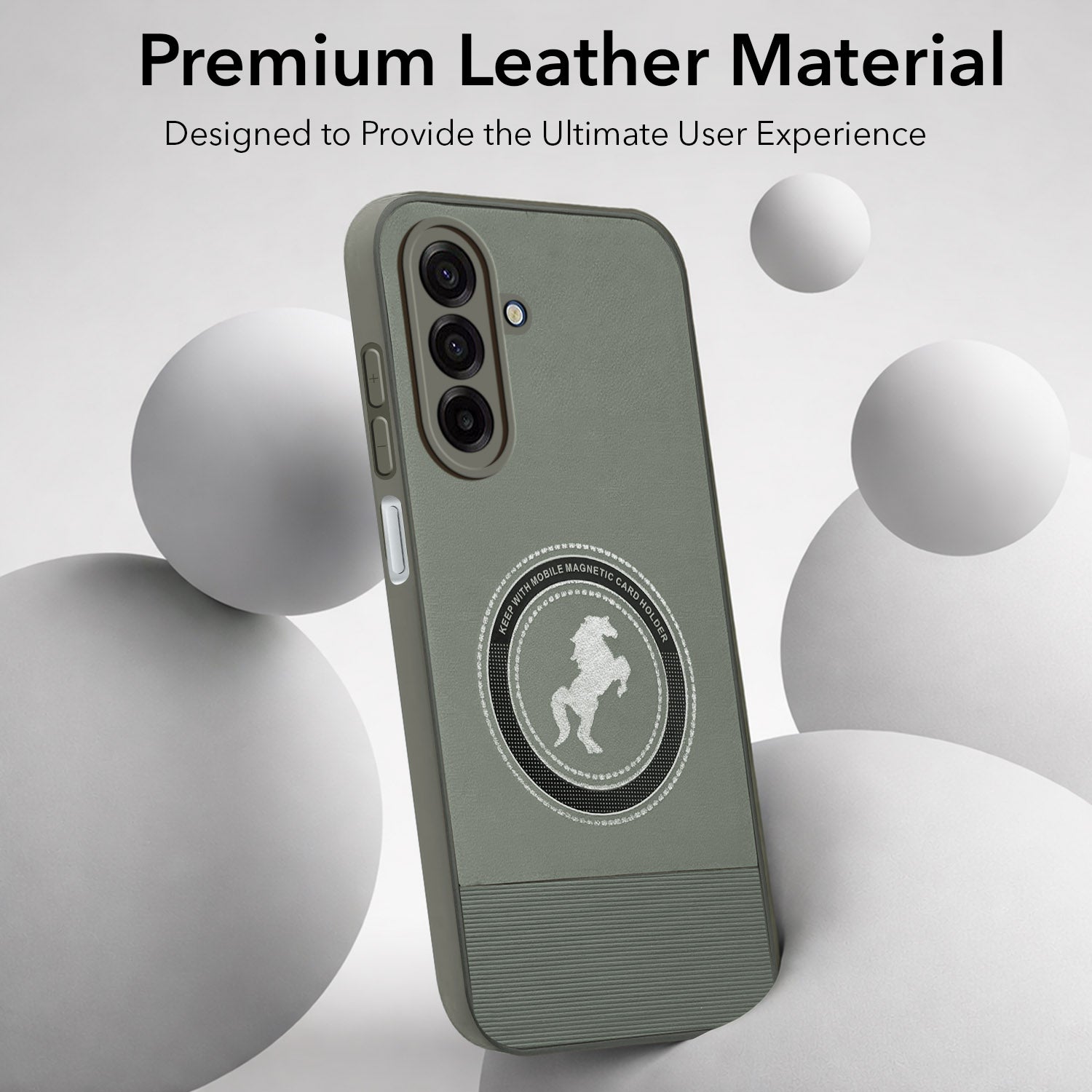 For Samsung Galaxy A17 | Samsung F17 | Samsung M17 5G Back Cover Case PU Leather Finish  (Professional Minimalist Texture | MagSafe Compatile | Camera Protection | Sleek Sober Formal)