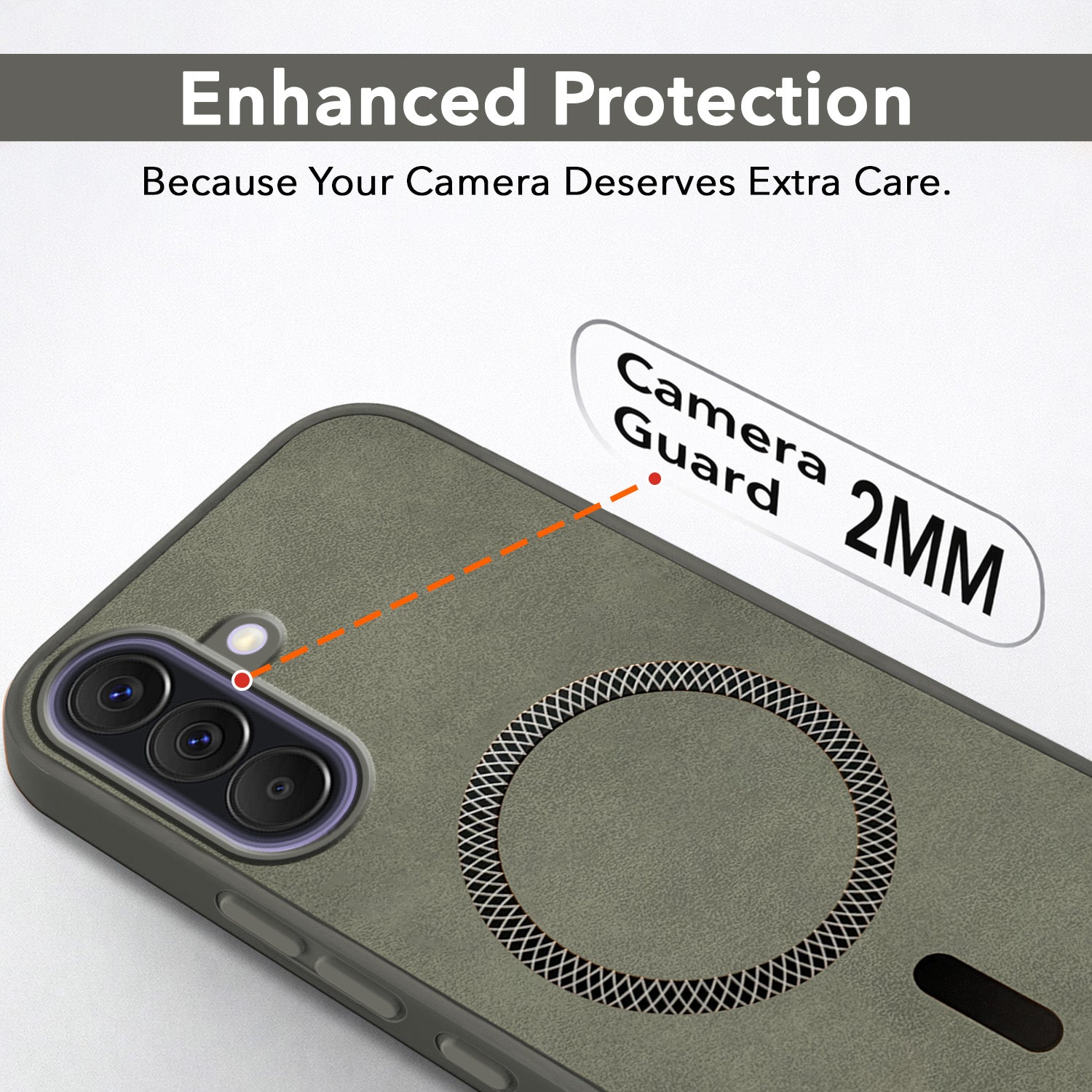 For Samsung Galaxy A57 5G Back Cover Case Leather Finish (MagSafe Compatible Wireless Charging | Soft Touch | Camera Bump Protection)