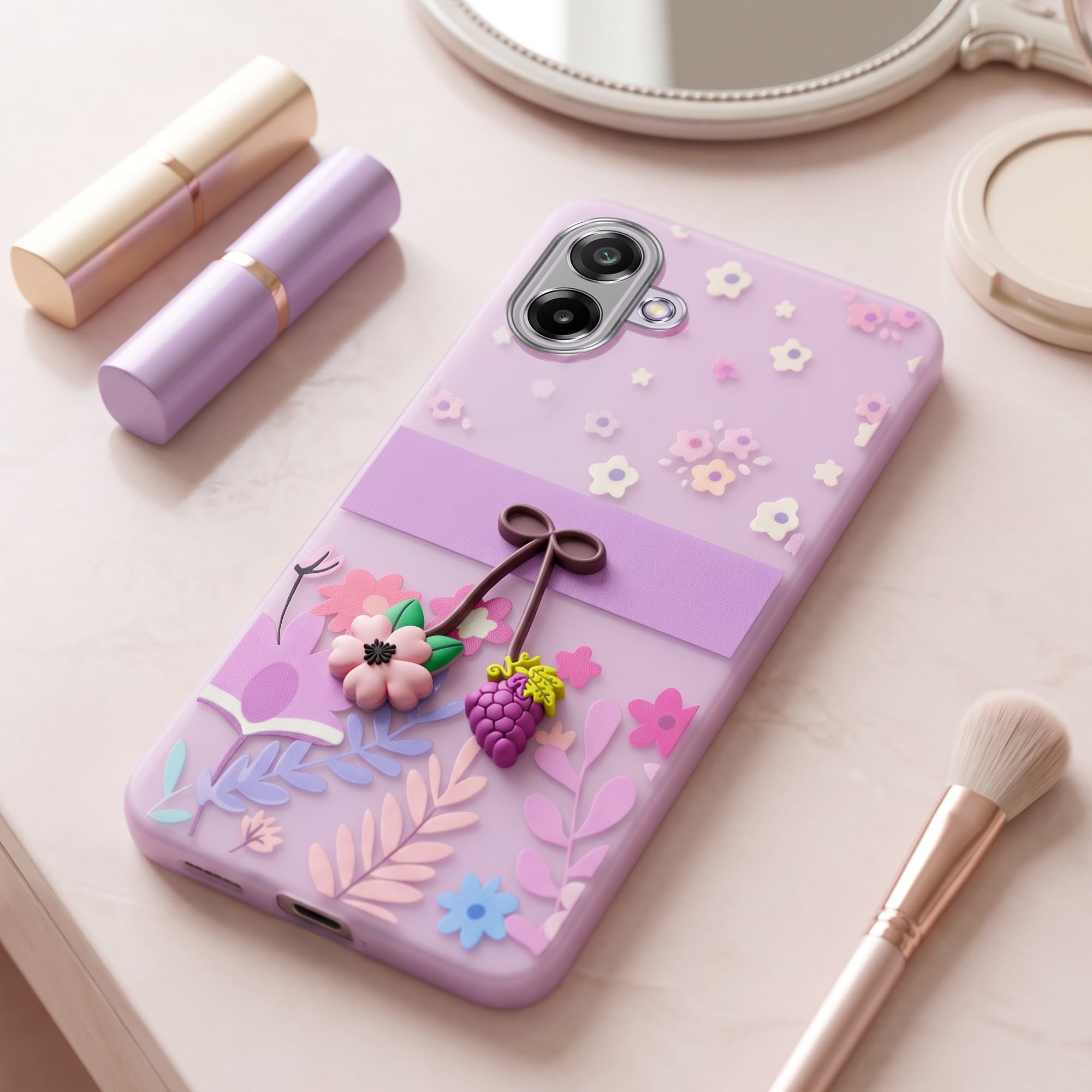 For Samsung Galaxy M17e Back Cover Case (3D Cute Cartoons | Hard Back Side Soft | Matte Premium Finish | HD Printing)