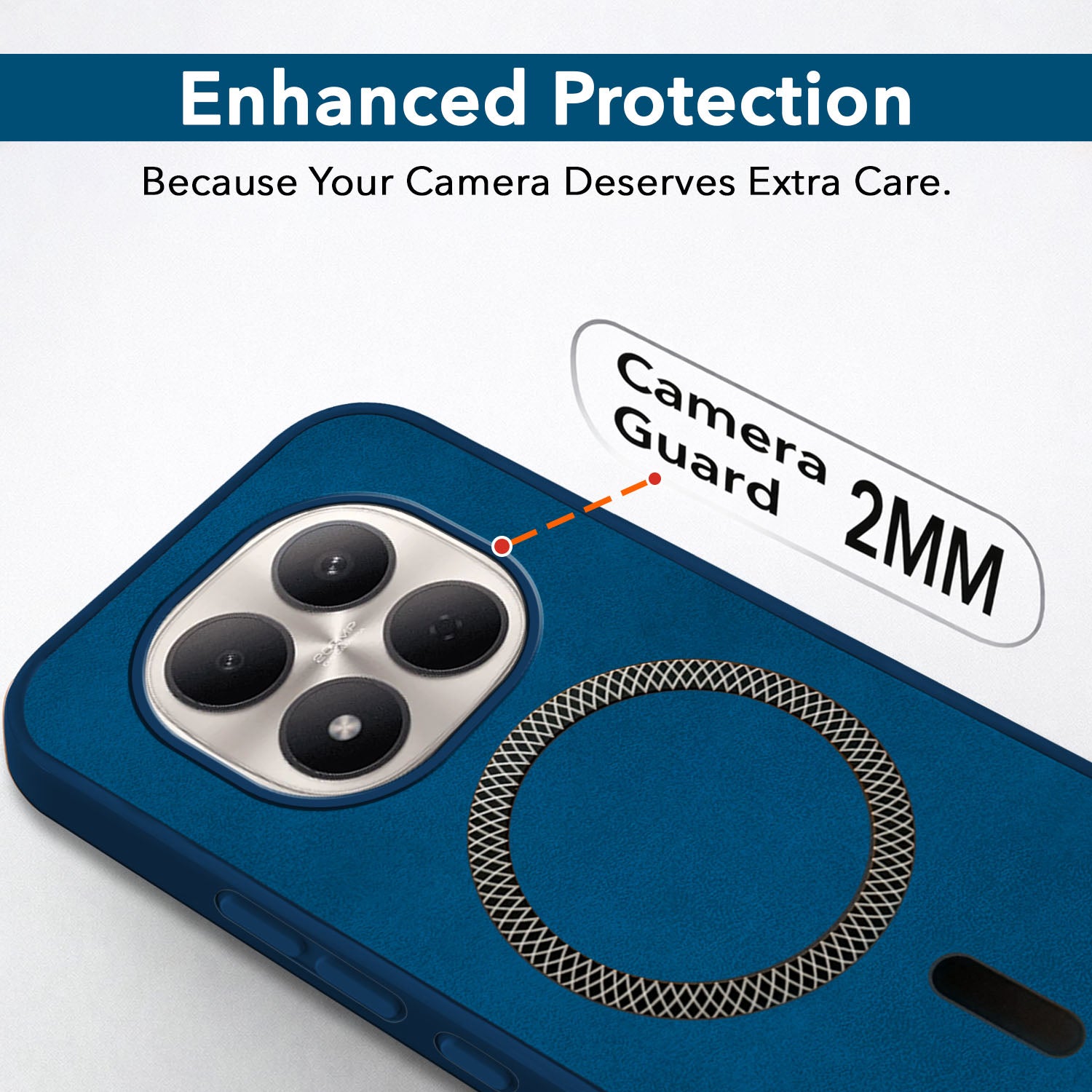 For Xiaomi Redmi Note 15 Pro 5G Back Cover Case Leather Finish (MagSafe Compatible Wireless Charging | Soft Touch | Camera Bump Protection)
