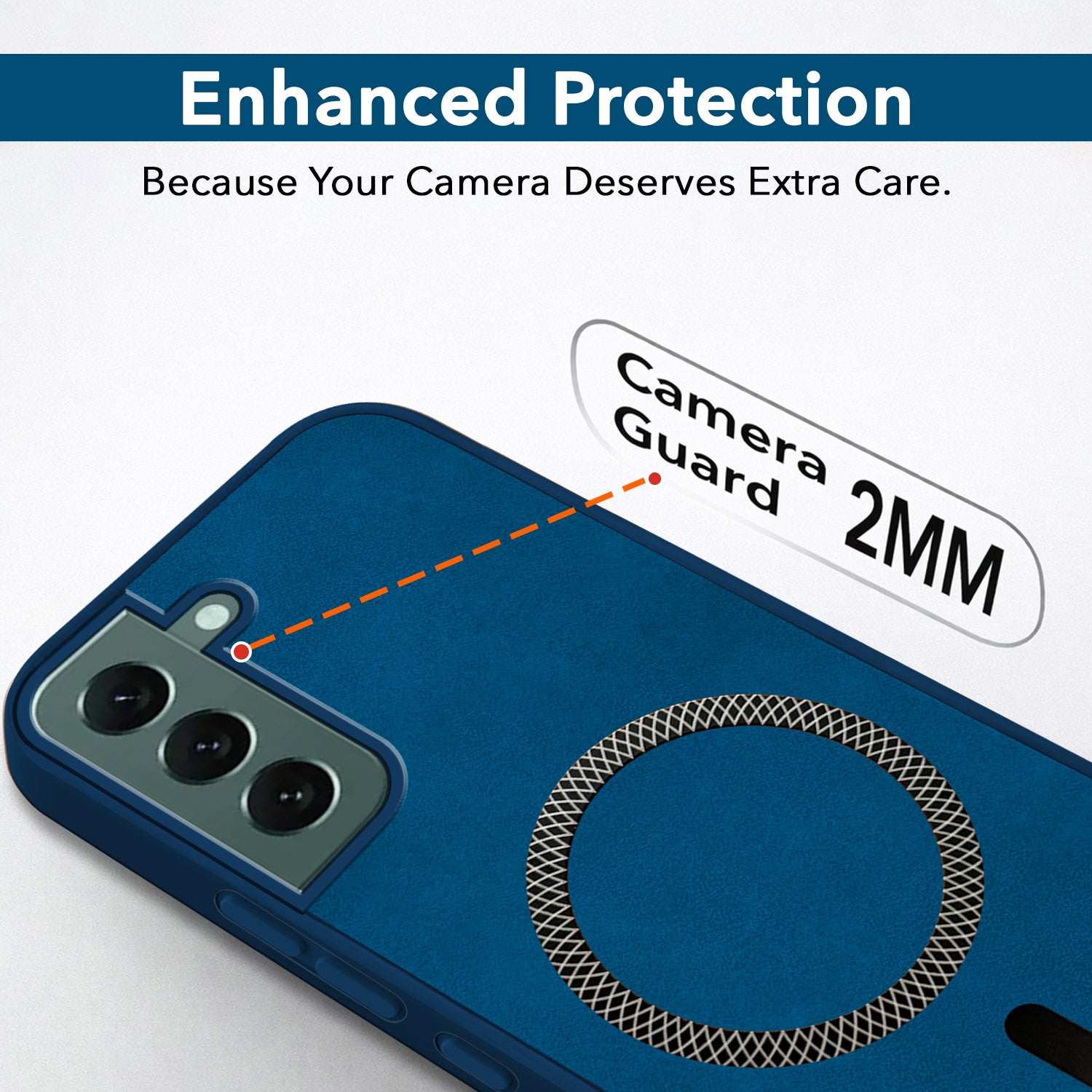 For Samsung Galaxy S22 Plus 5G Back Cover Case Leather Finish (MagSafe Compatible Wireless Charging | Soft Touch | Camera Bump Protection)