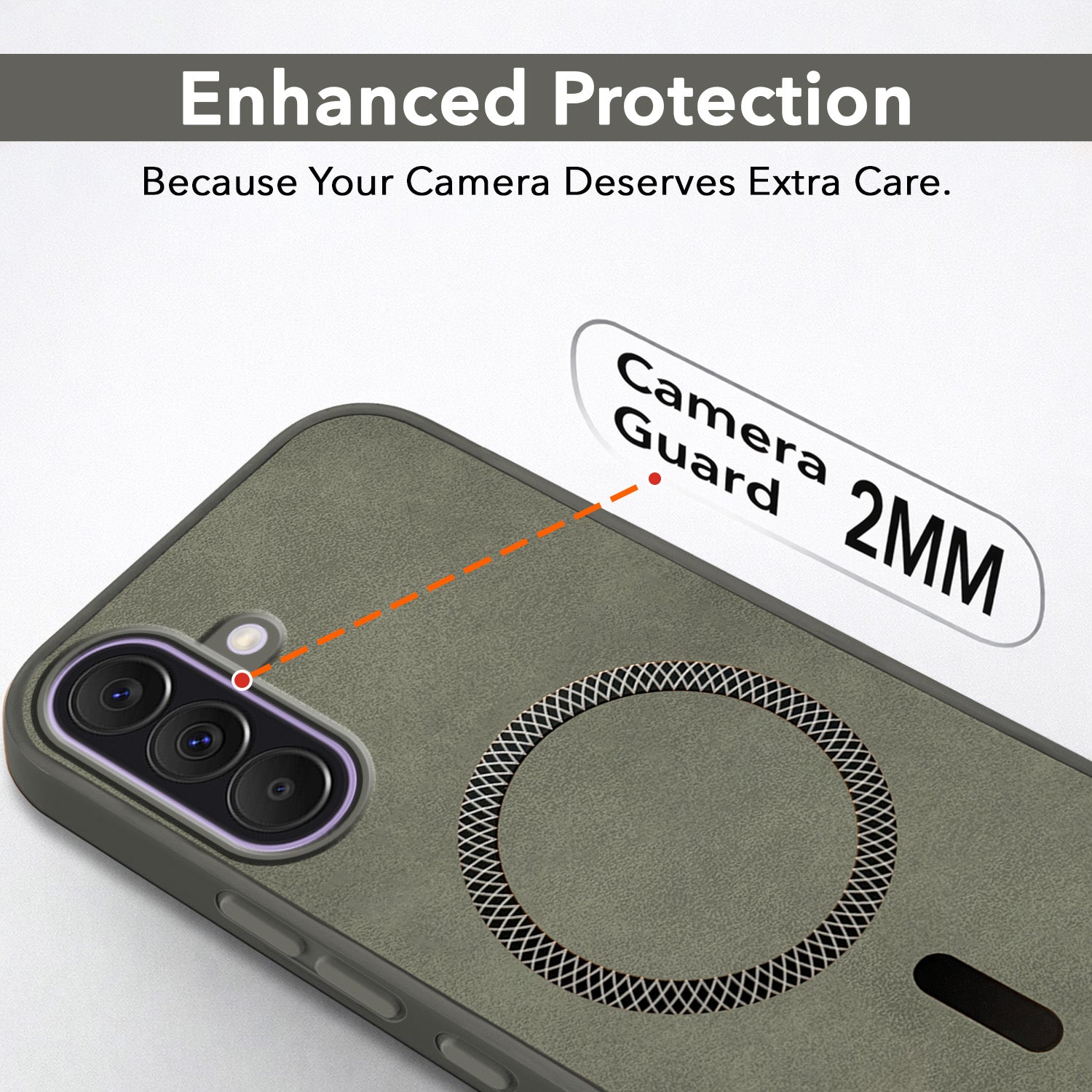For Samsung Galaxy A37 5G Back Cover Case Leather Finish (MagSafe Compatible Wireless Charging | Soft Touch | Camera Bump Protection)